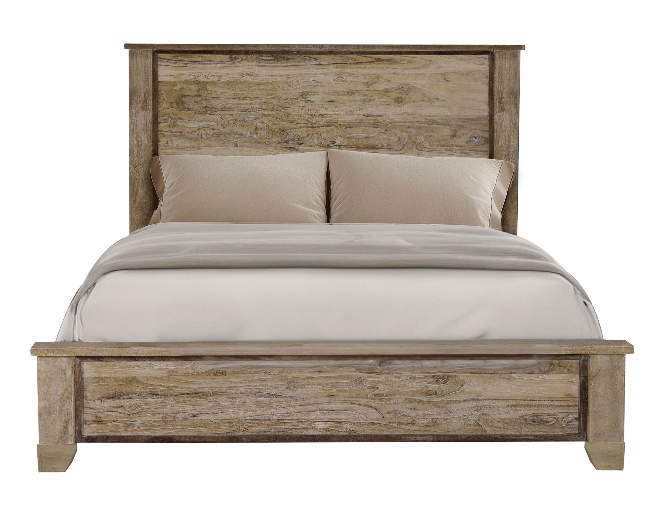 IFD Teak Ivory White King Bed