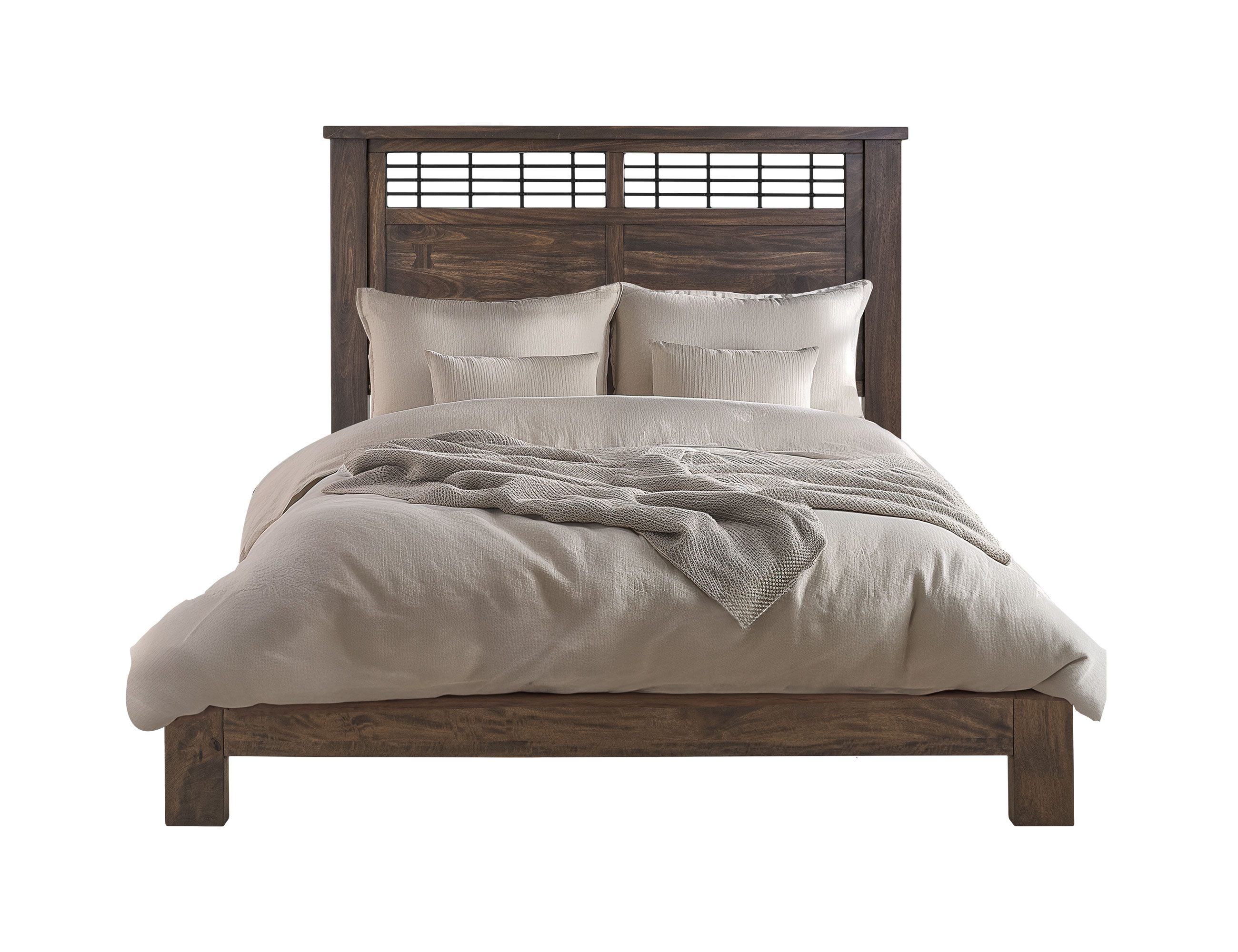 IFD Parota III Barrel Brown 2pc Bedroom Set with King Bed