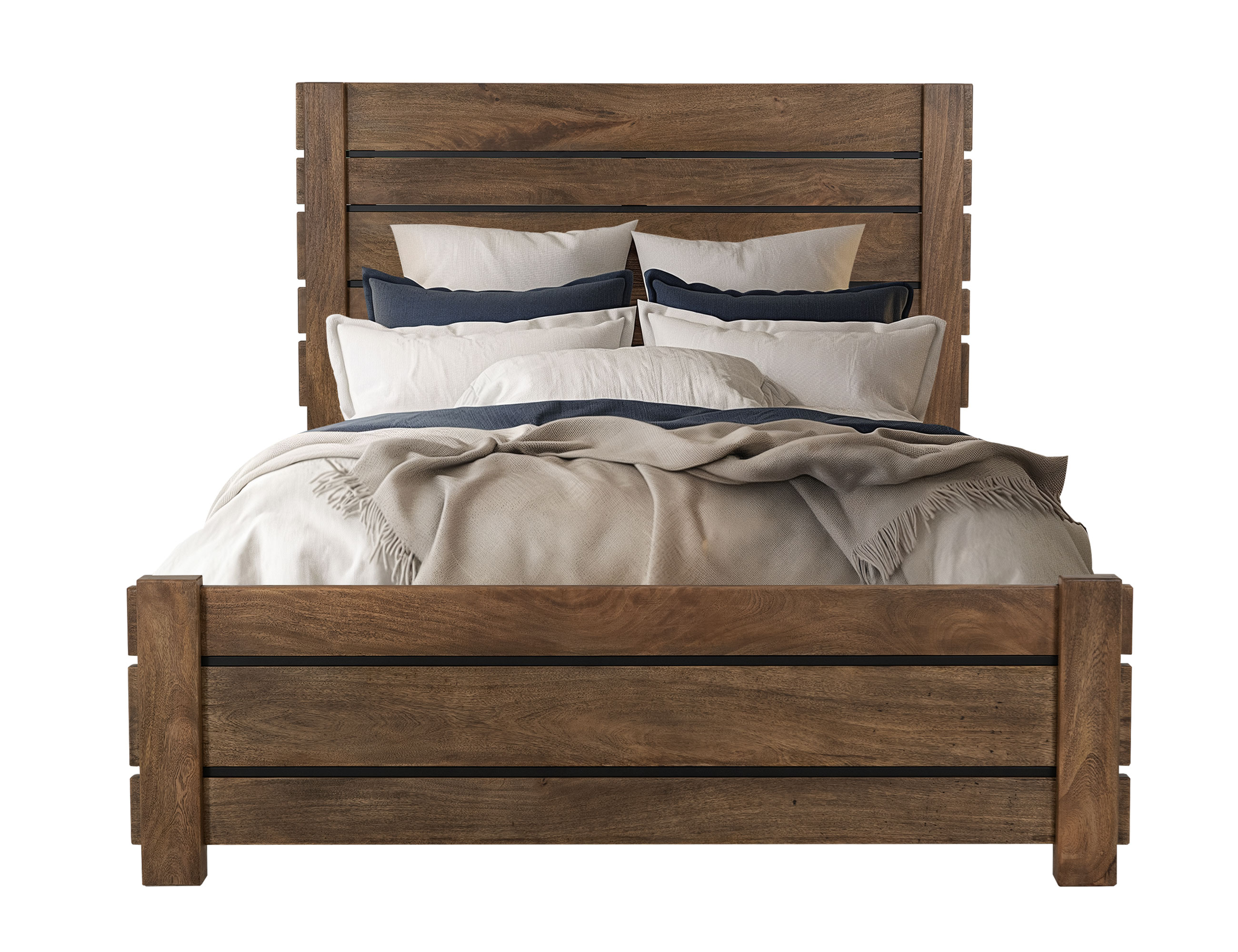 IFD Merida Barrel Brown King Bed