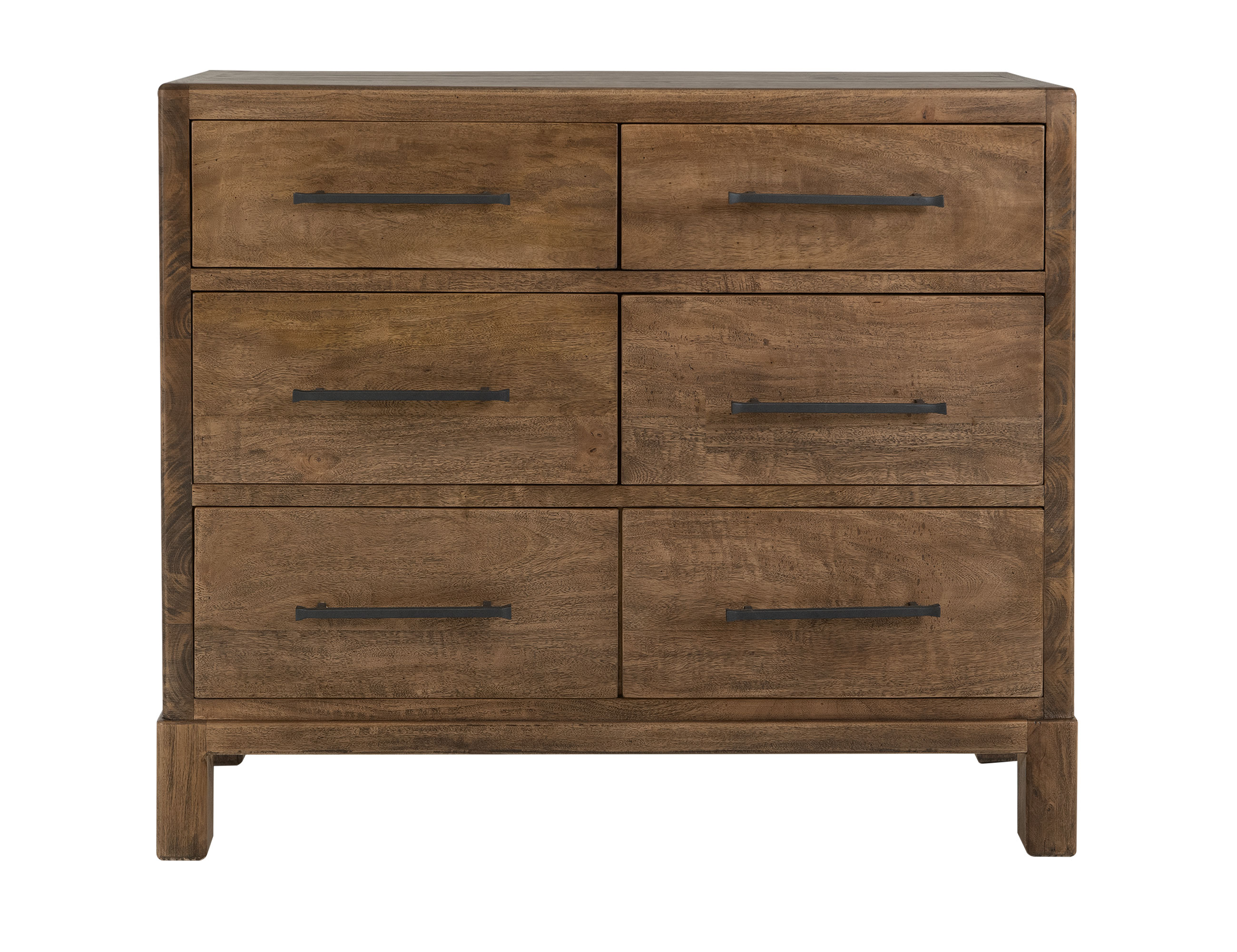 IFD Merida Barrel Brown 6 Drawer Dresser
