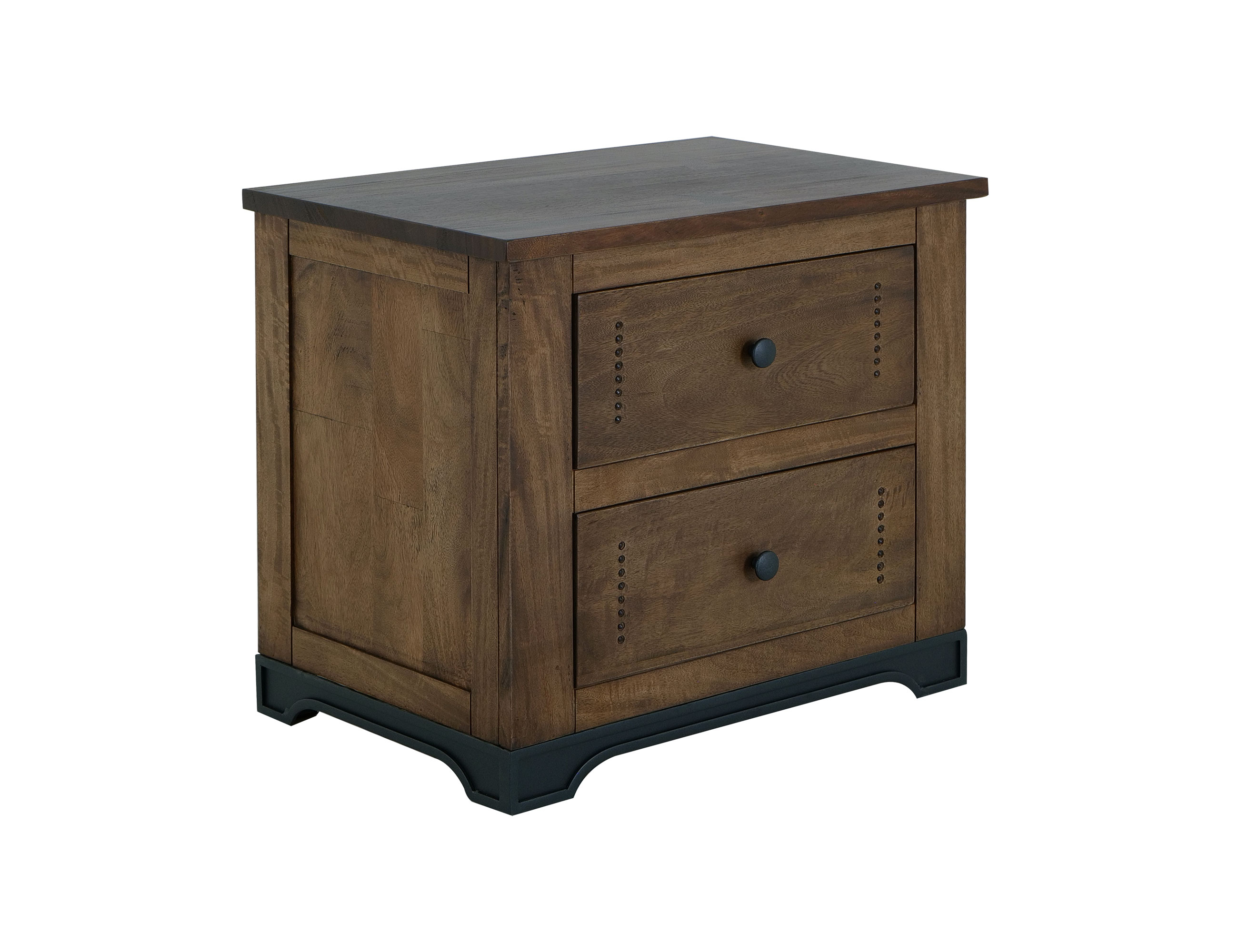 IFD Parota III Barrel Brown 2 Drawer Nightstand