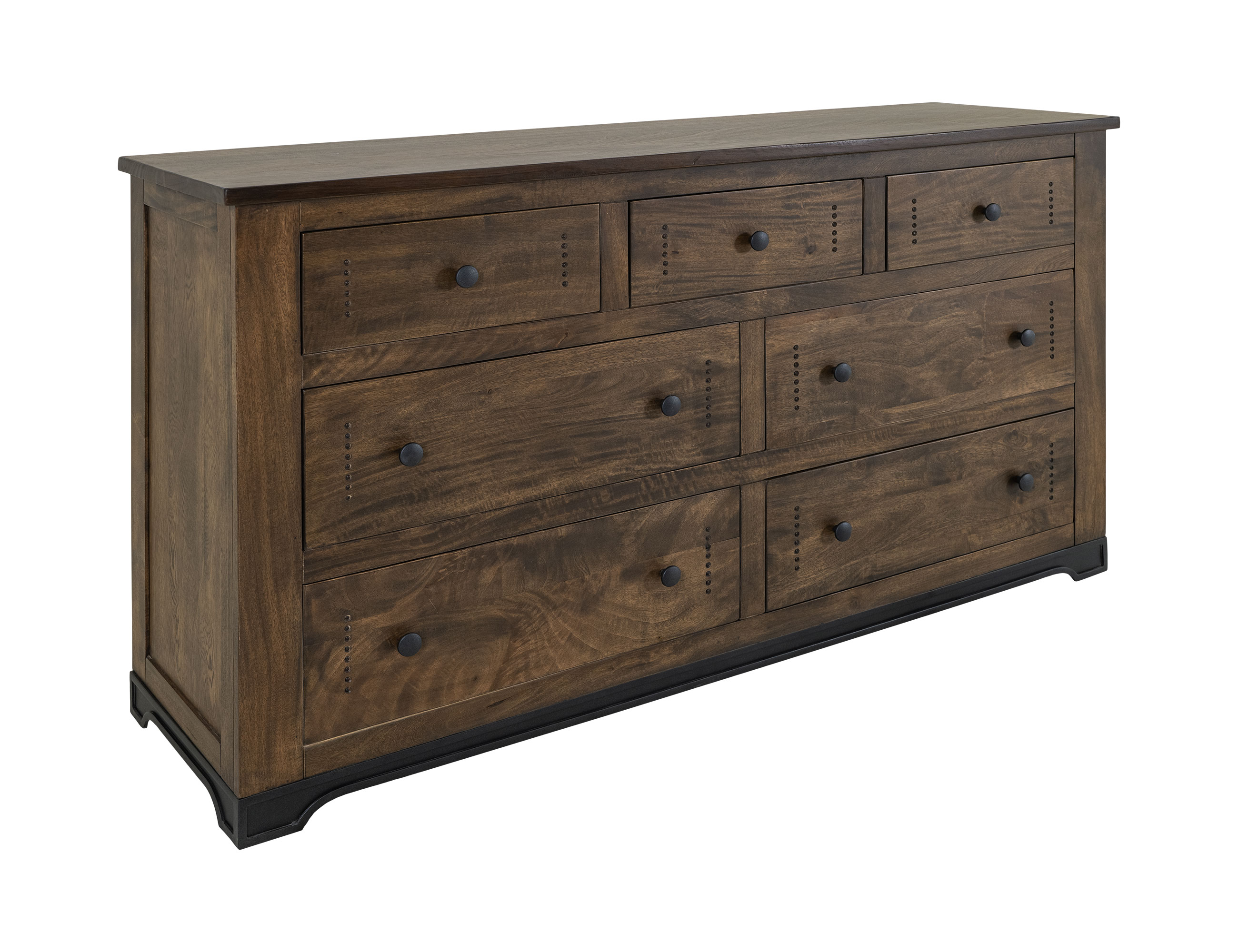 IFD Parota III Barrel Brown 7 Drawer Dresser