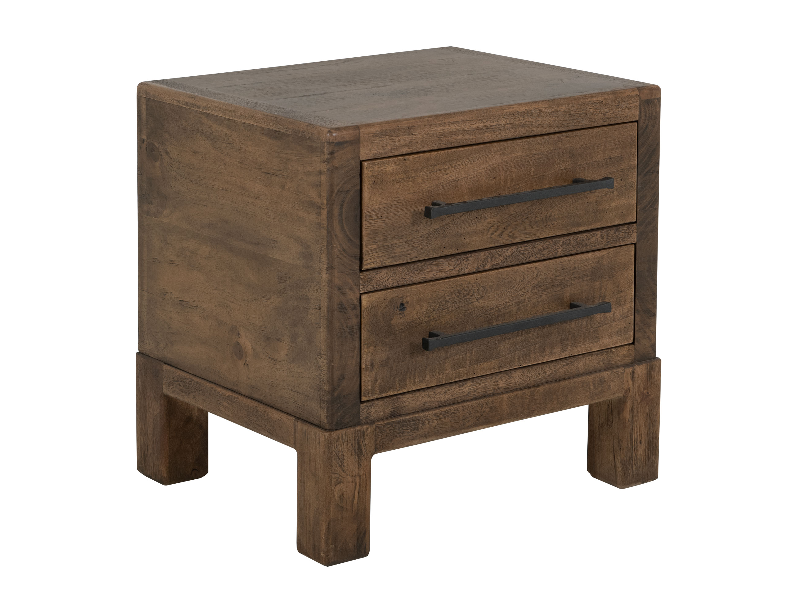IFD Merida Barrel Brown 2 Drawer Nightstand