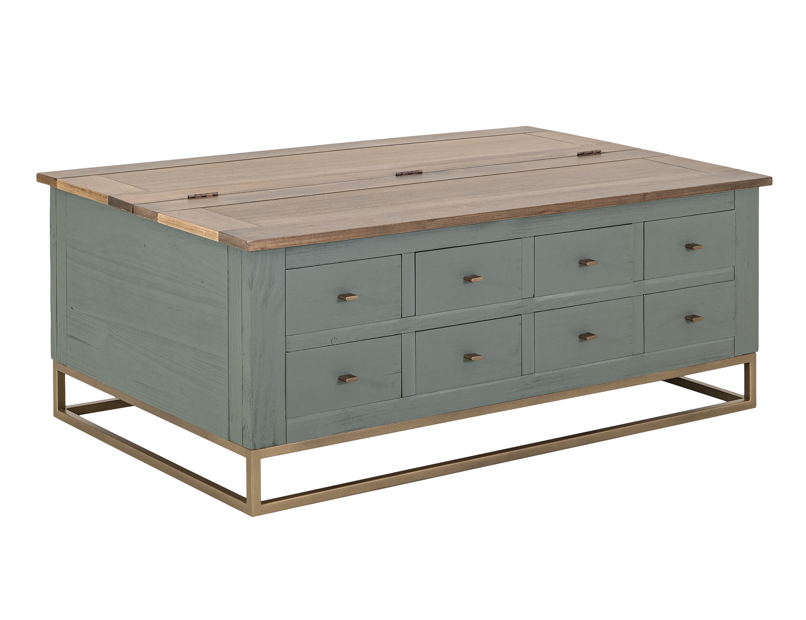 IFD Timber Forest Green Hinged Top Coffee Table