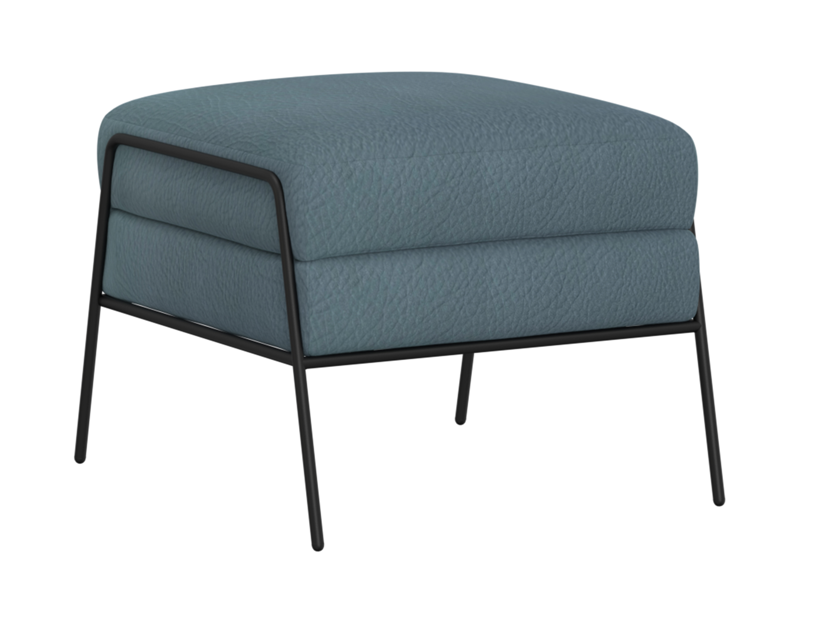 IFD Tyne Slate Blue Footstool Ottoman