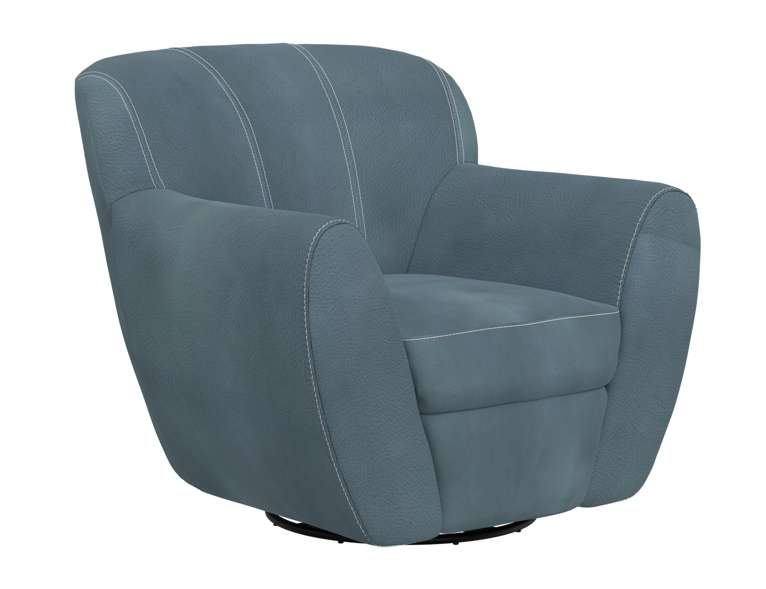 IFD Tamesis Slate Blue 360 Degree Swivel Accent Chair