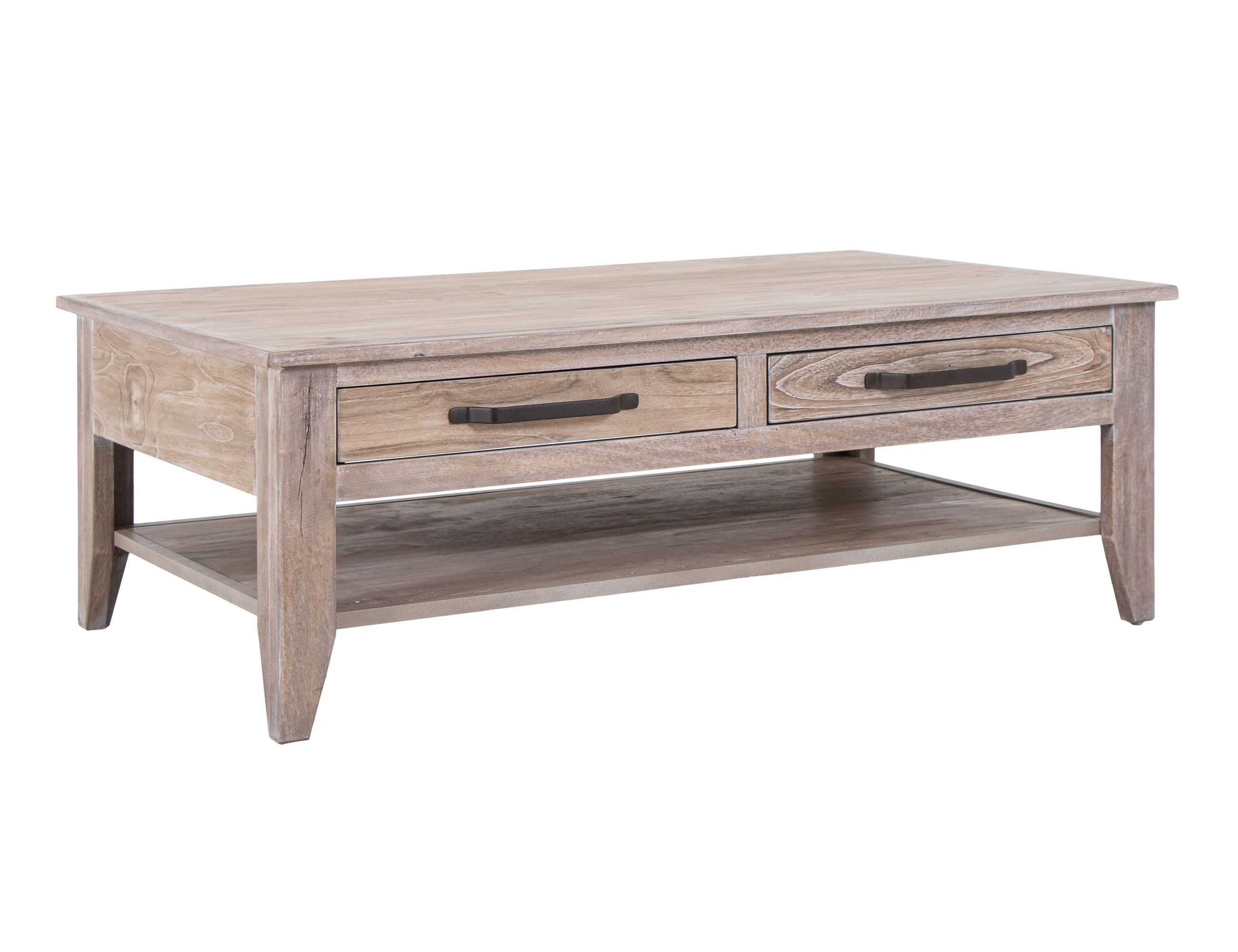 IFD Teak Ivory White 4 Drawer Coffee Table