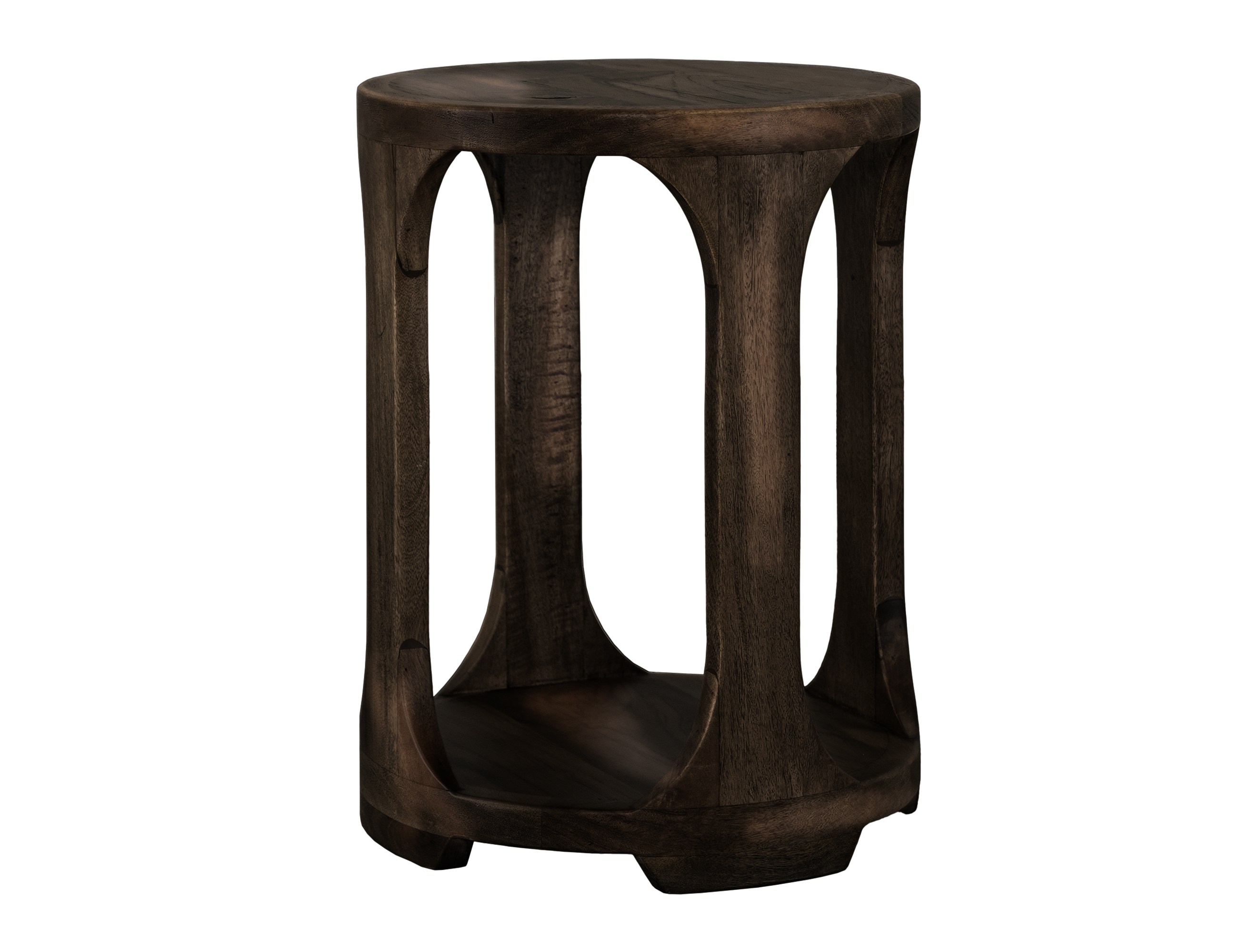 IFD Balam Oil Black 1 Shelf Chairside Table