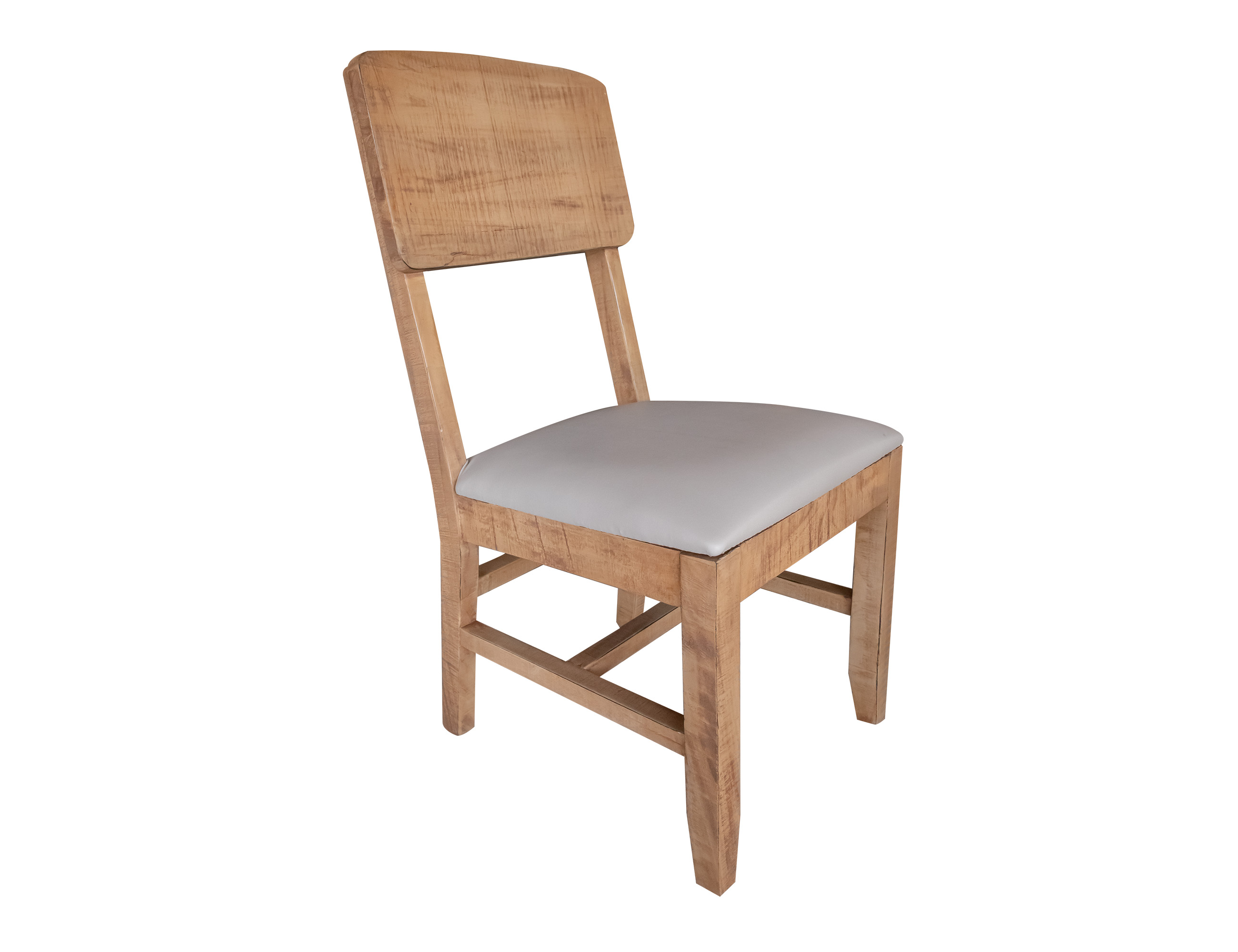 2 IFD Mita Honey Brown Ligh Gray Upholstered Seat Wooden Chairs