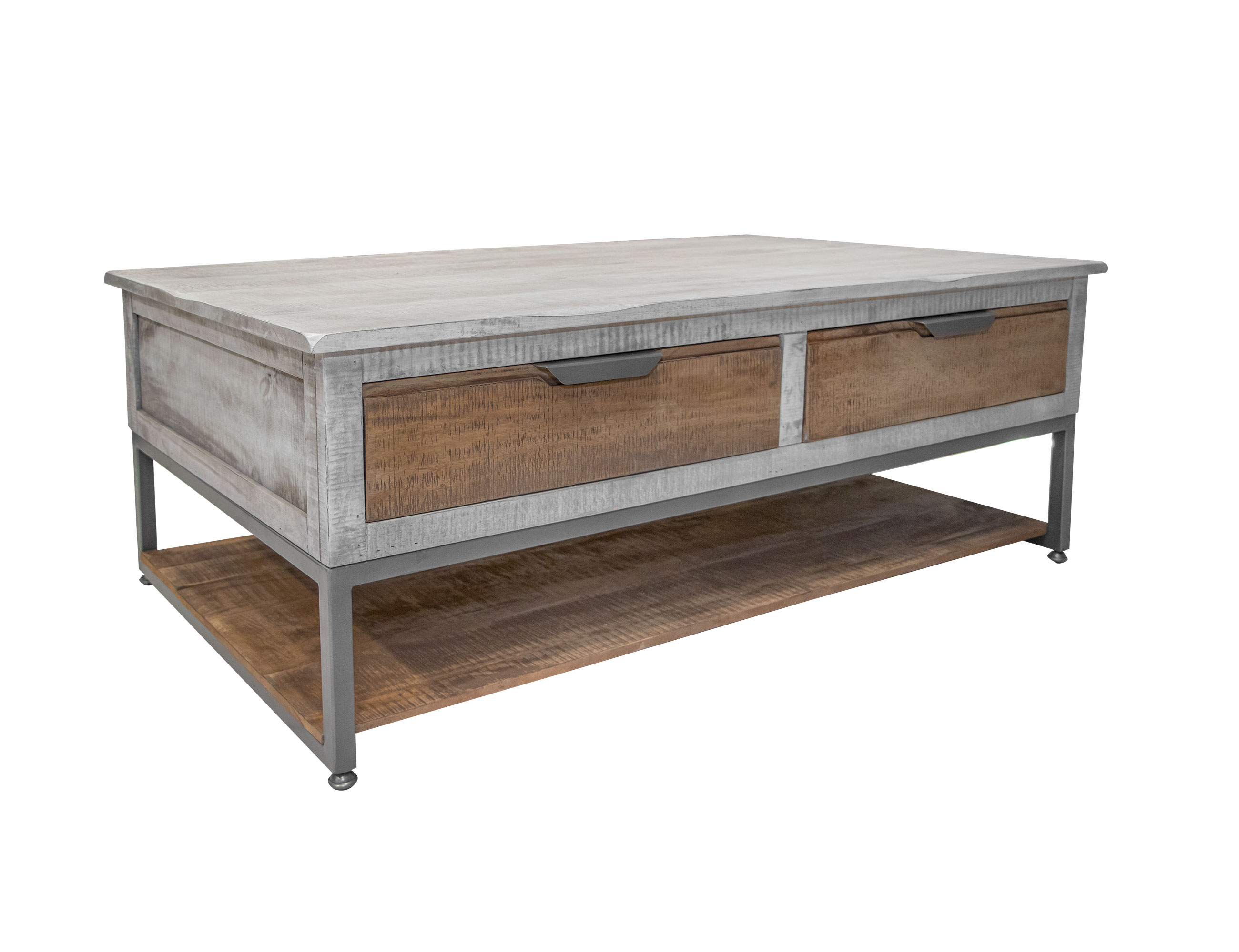 IFD Mita Honey Brown Ligh Gray 4 Drawers Cocktail Table