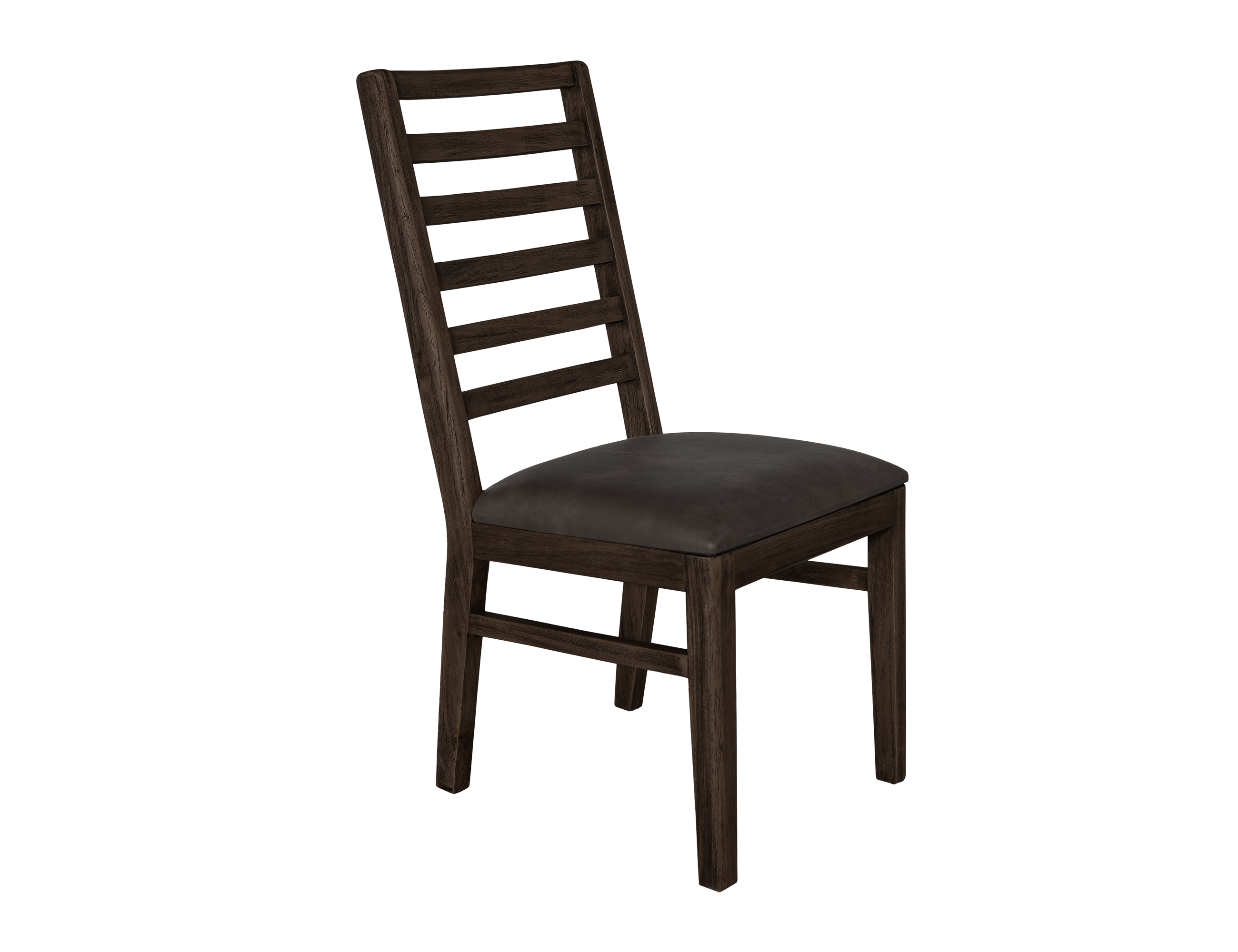 2 IFD Balam Oil Black Upholstered Seat Wooden Chairs