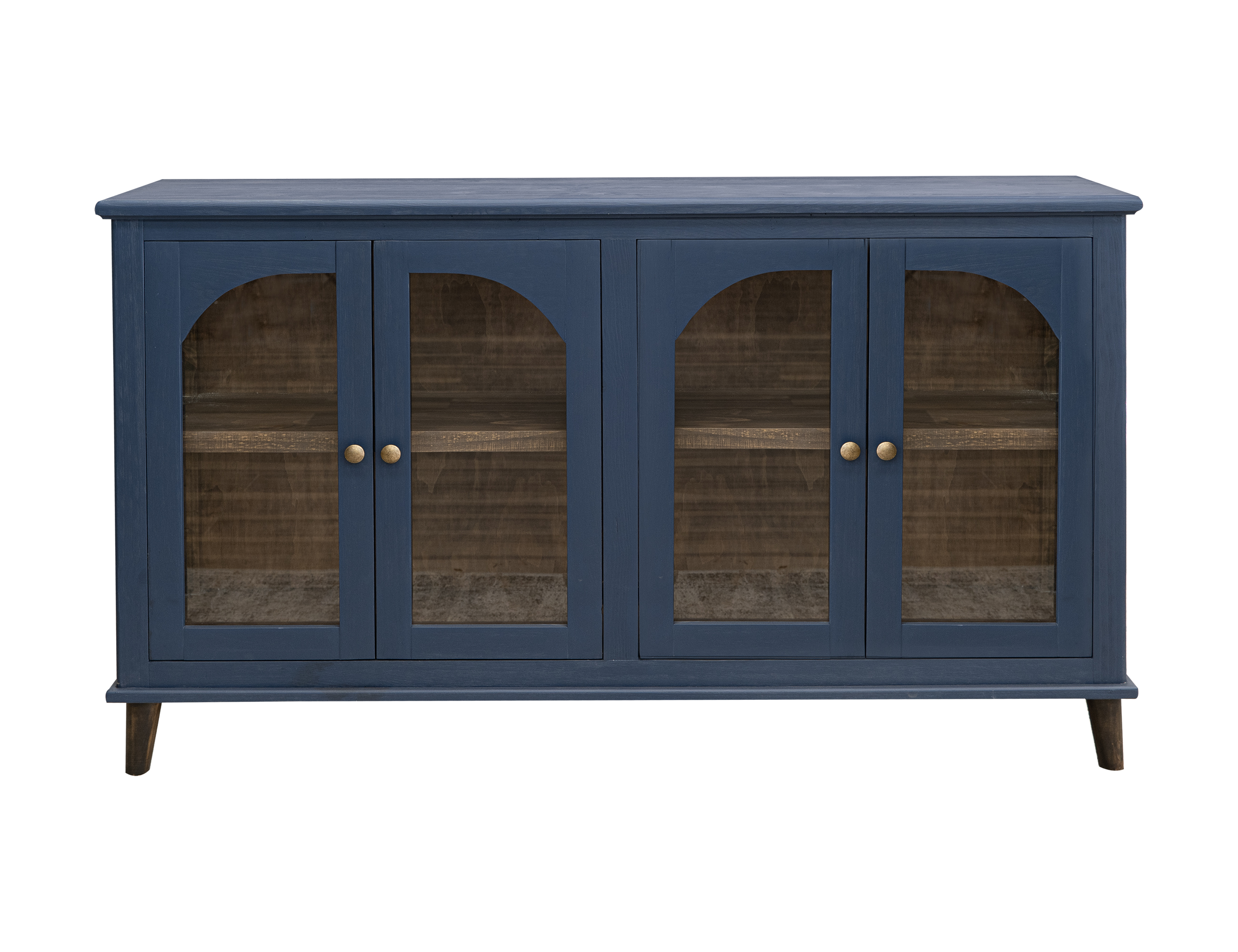 IFD Genova Indigo Blue 4 Glass Doors Console