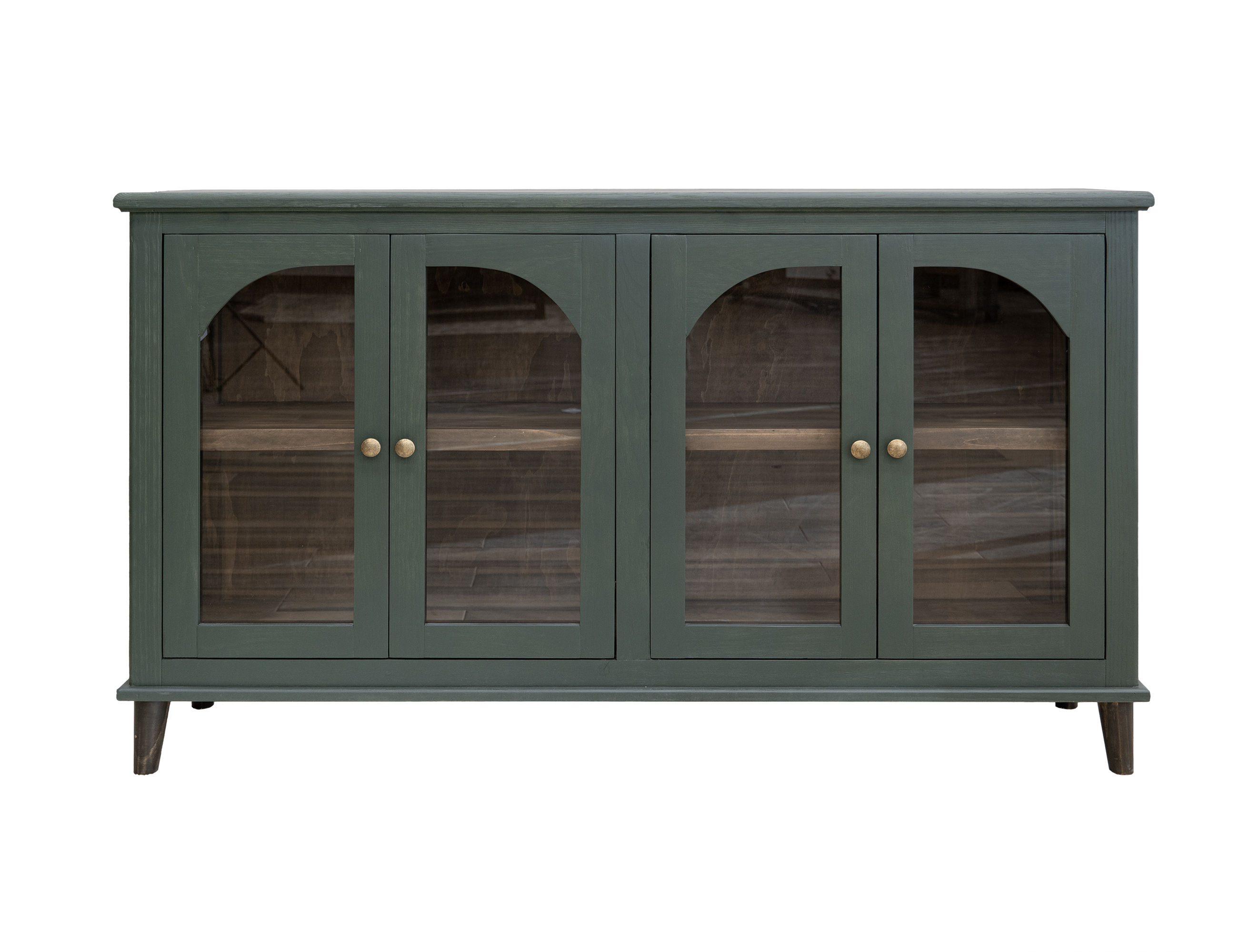 IFD Genova Forest Green 4 Glass Doors Console