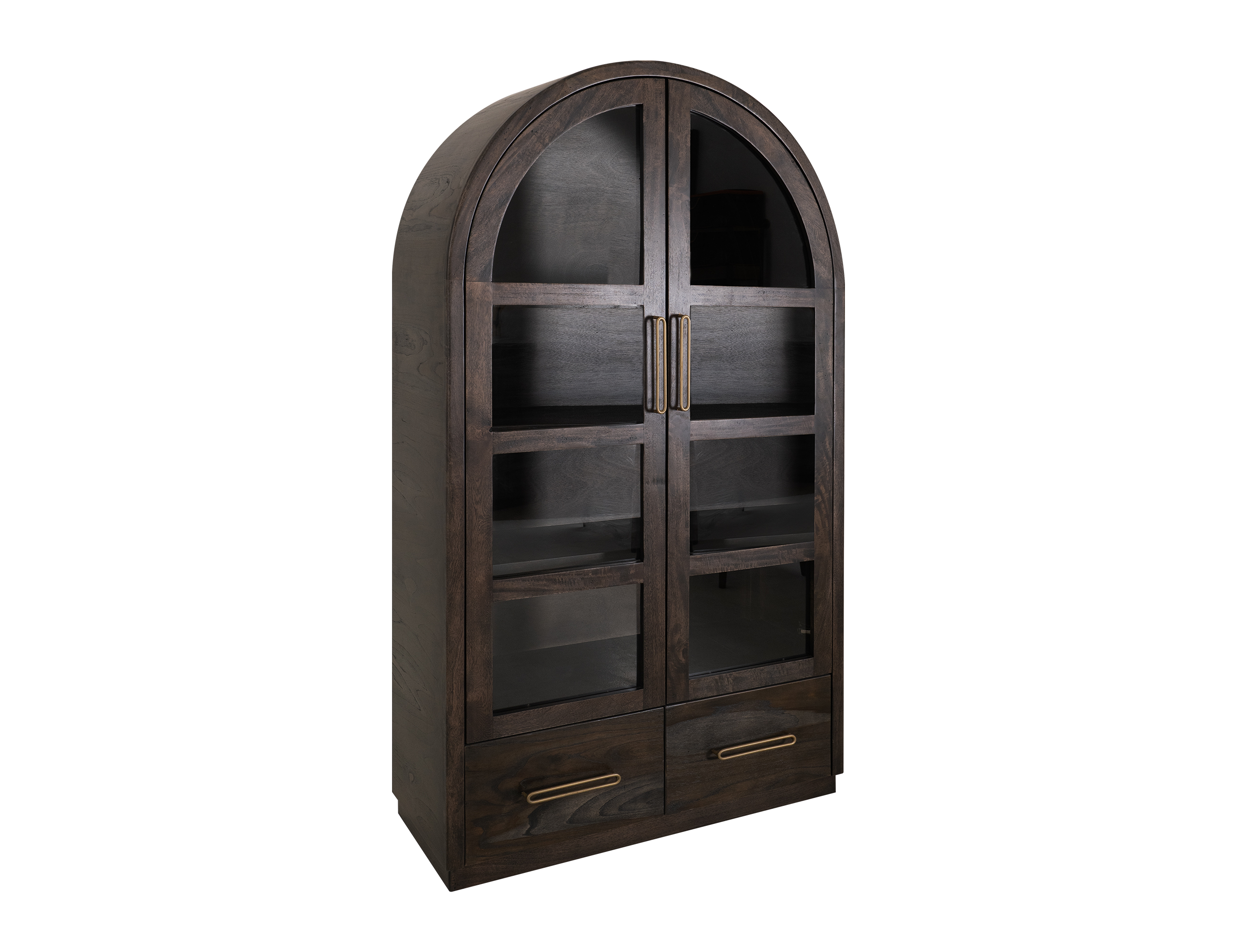 IFD Balam Oil Black Glass Doors Cabinet