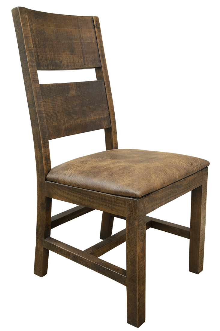 2 IFD Urban Art Rich Brown Upholstered Faux Leather Seat Chairs