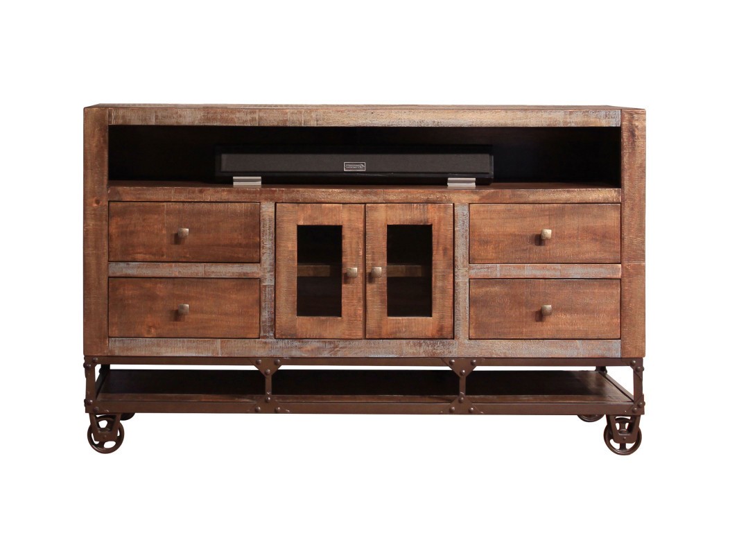 IFD Urban Brown Golden Undertones 62 Inch TV Stand