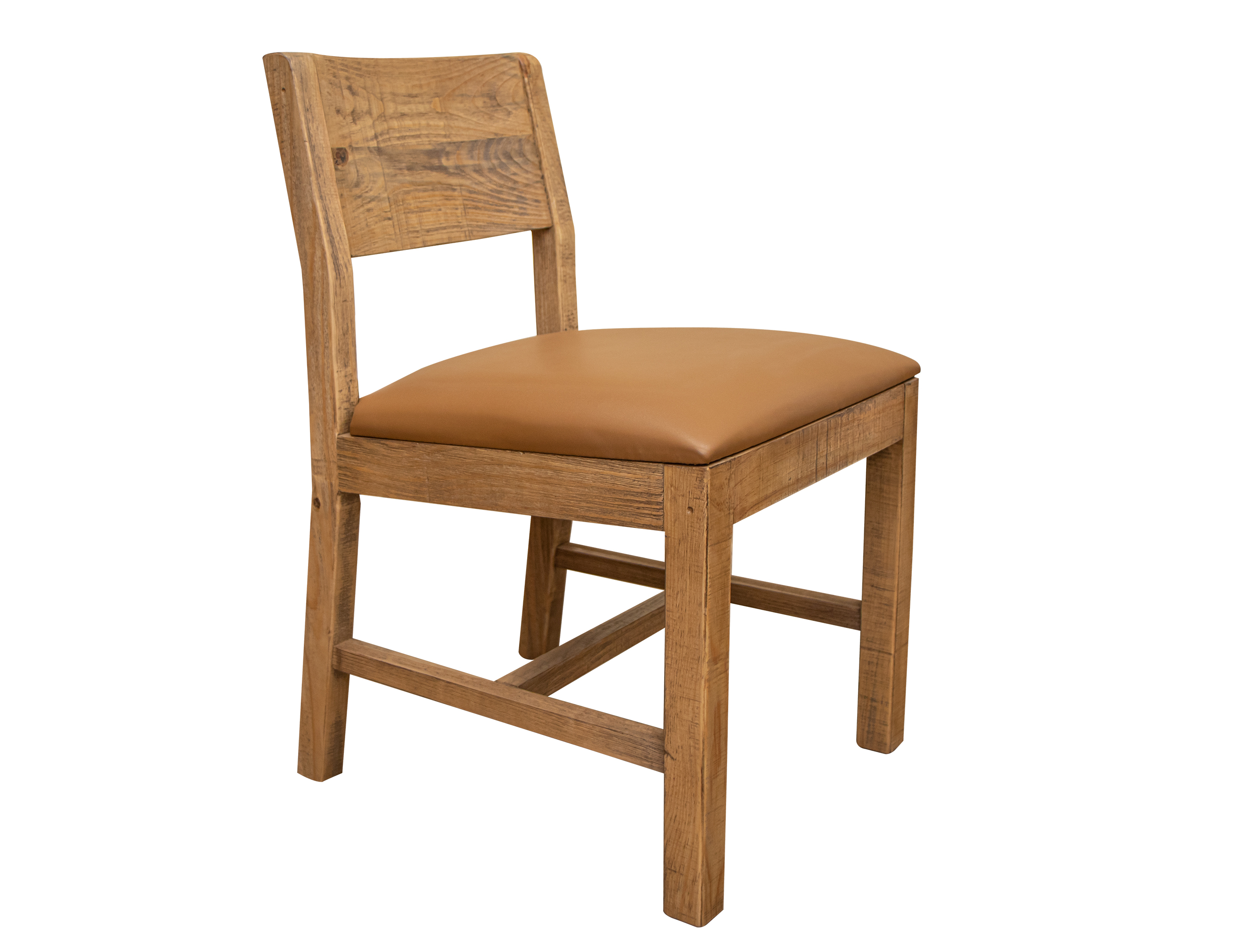 2 IFD Tulum Golden Brown Upholstered Faux Leather Seat Chairs