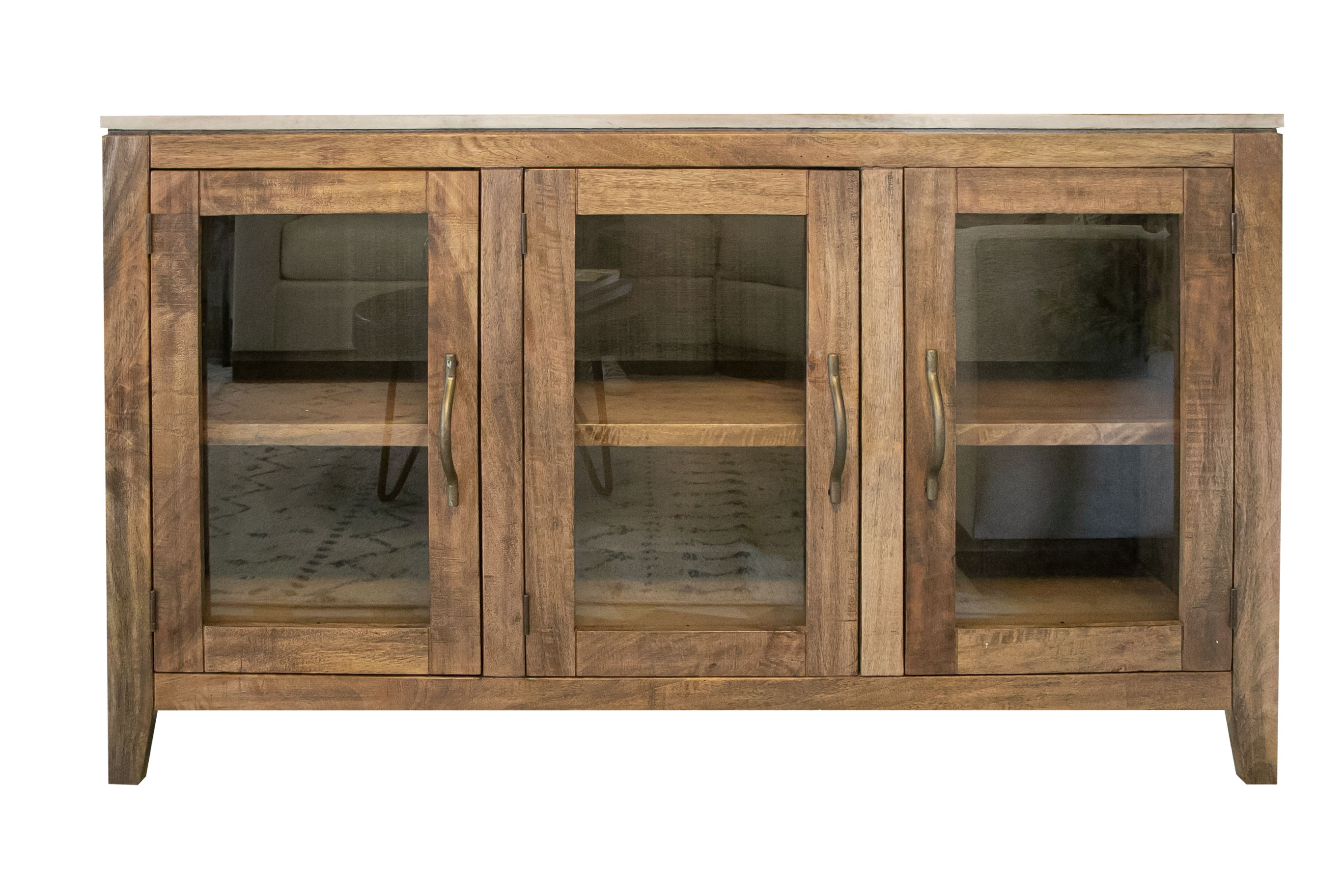 IFD Tulum Golden Brown 3 Glass Doors Console