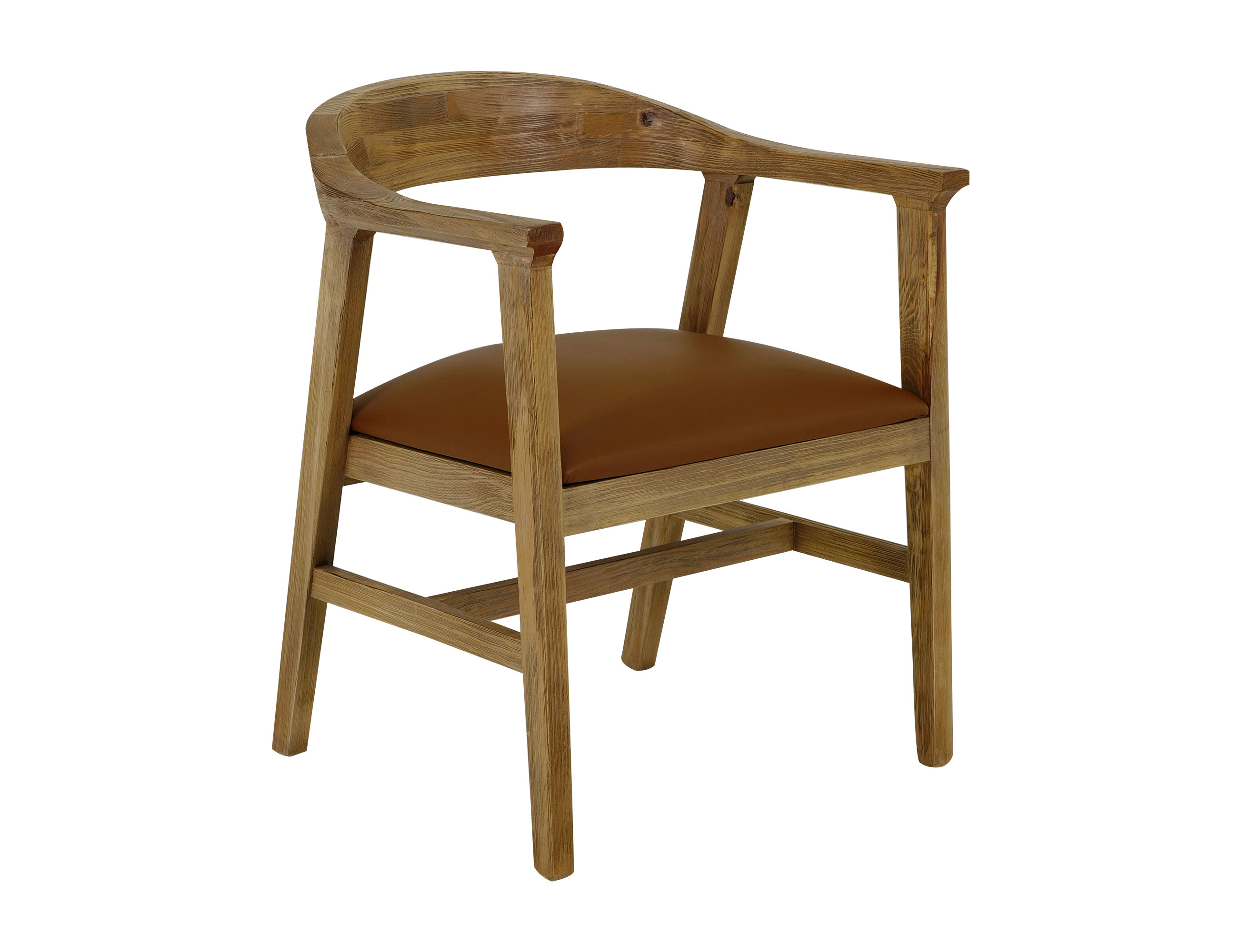 IFD Tulum Golden Brown Upholstered Seat Wooden Armchair