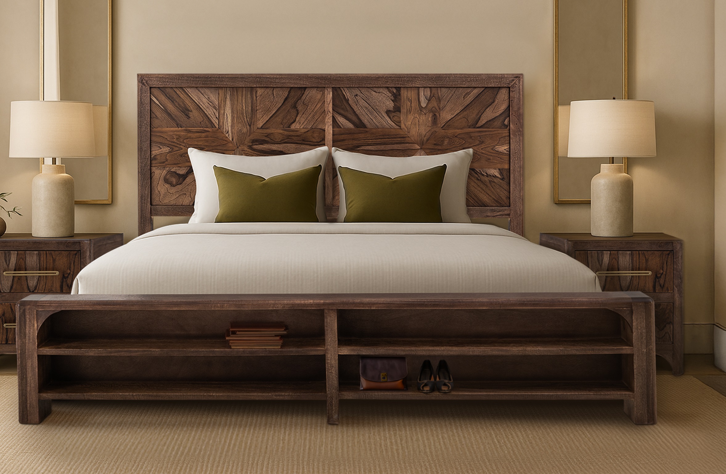 IFD Praga Almond Brown 2pc King Bedroom Set