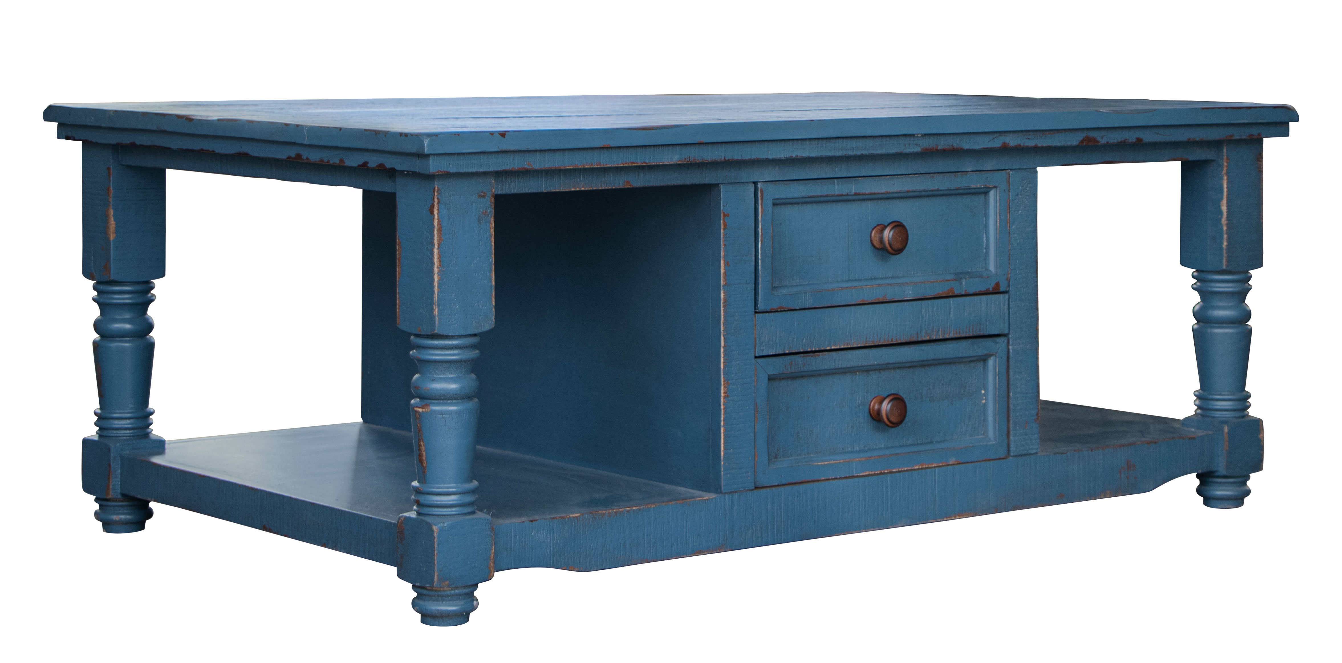 IFD Aruba Dark Blue 4 Drawers Cocktail Table