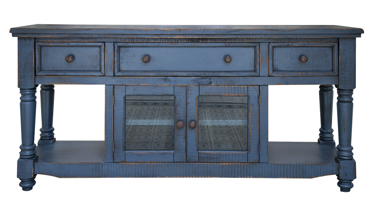 IFD Aruba Dark Blue 3 Drawers 70 Inch TV Stand