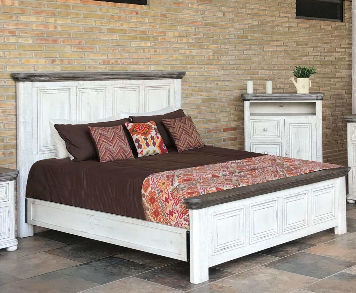 IFD Luna Off White Gray King Bed