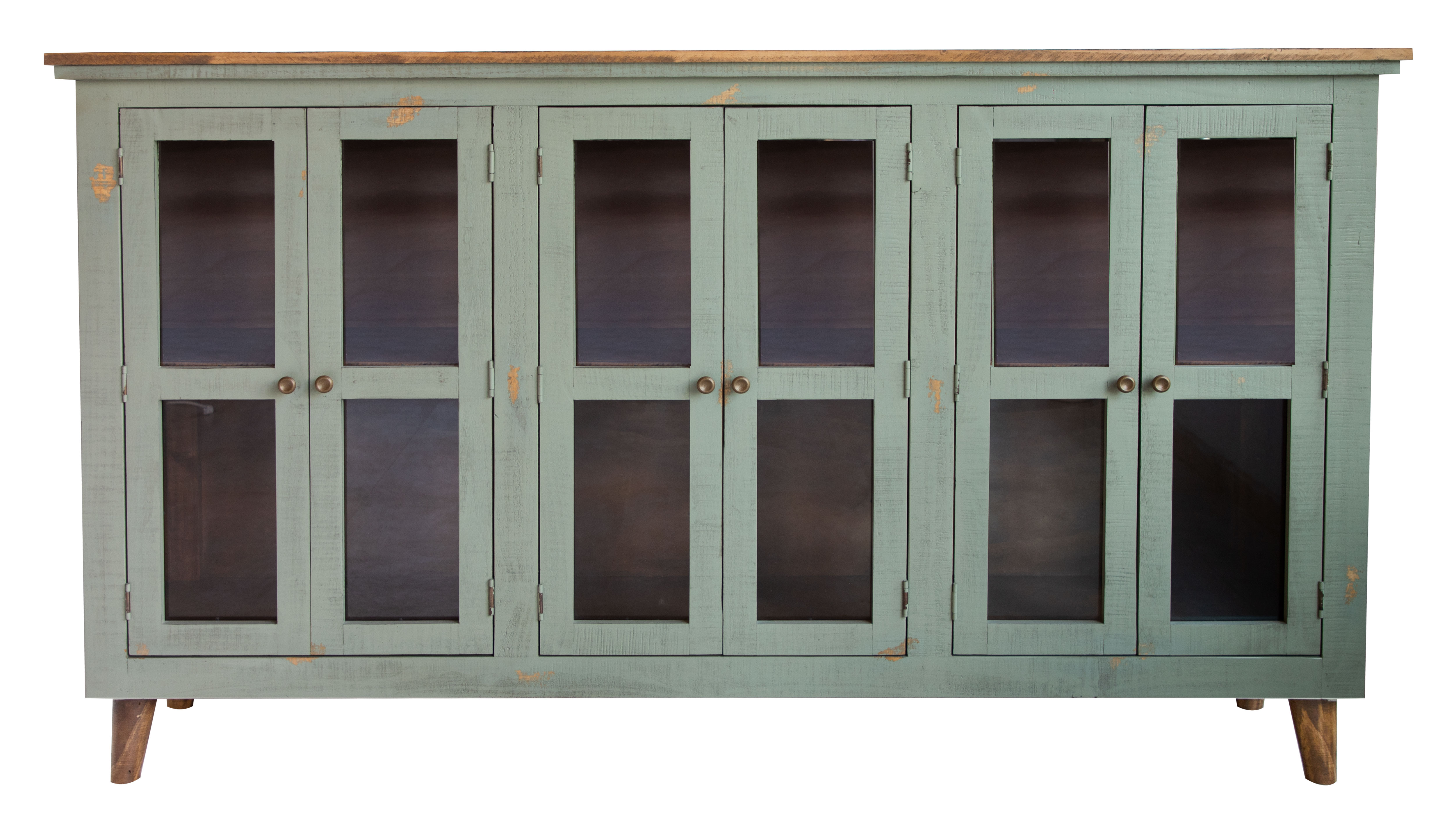 IFD Lima Sage Green 6 Glass Doors Console