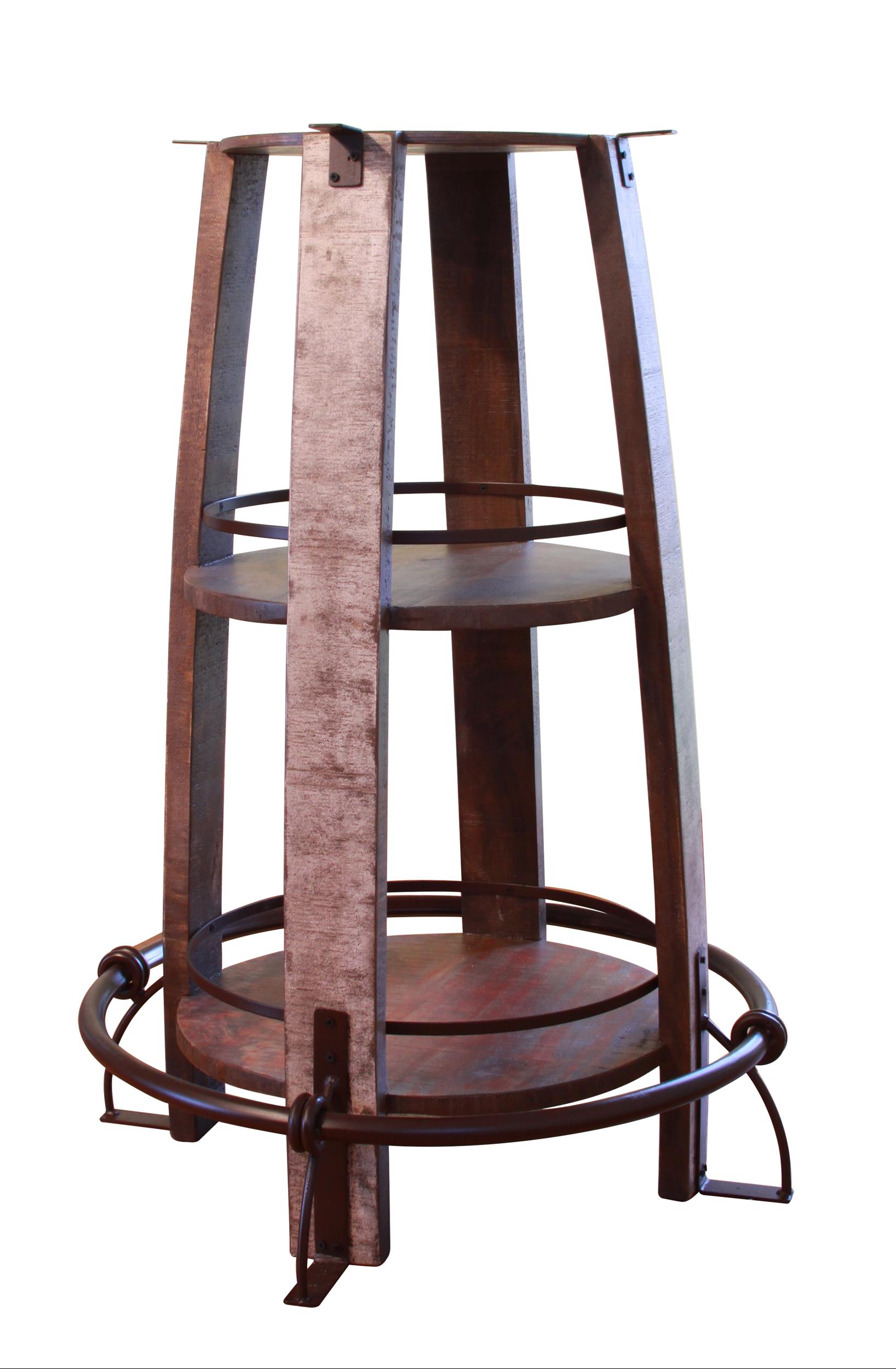 Bistro Table Base w/Footrest & Shelves