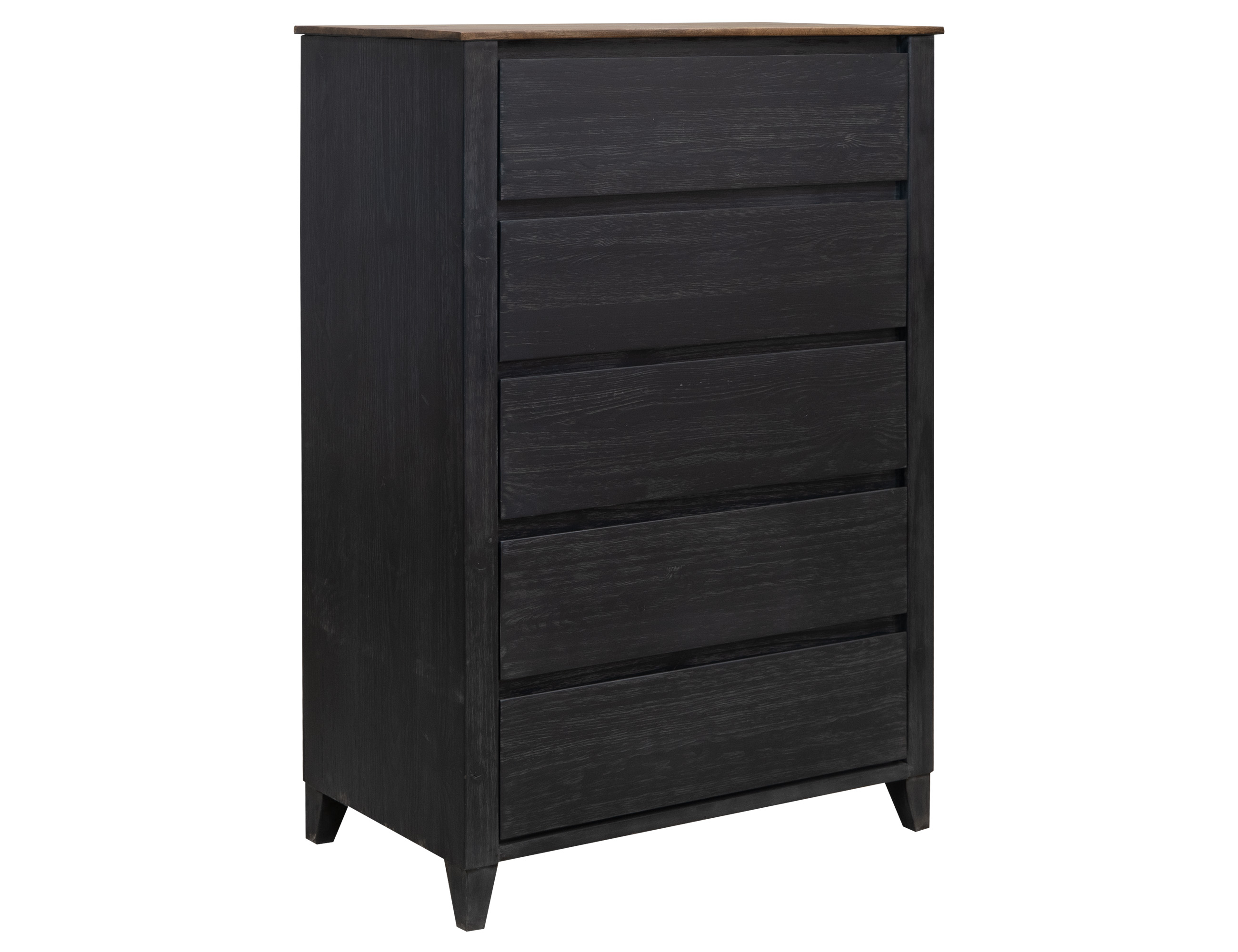 IFD Empire Satin Black Brown 5 Drawers Chest