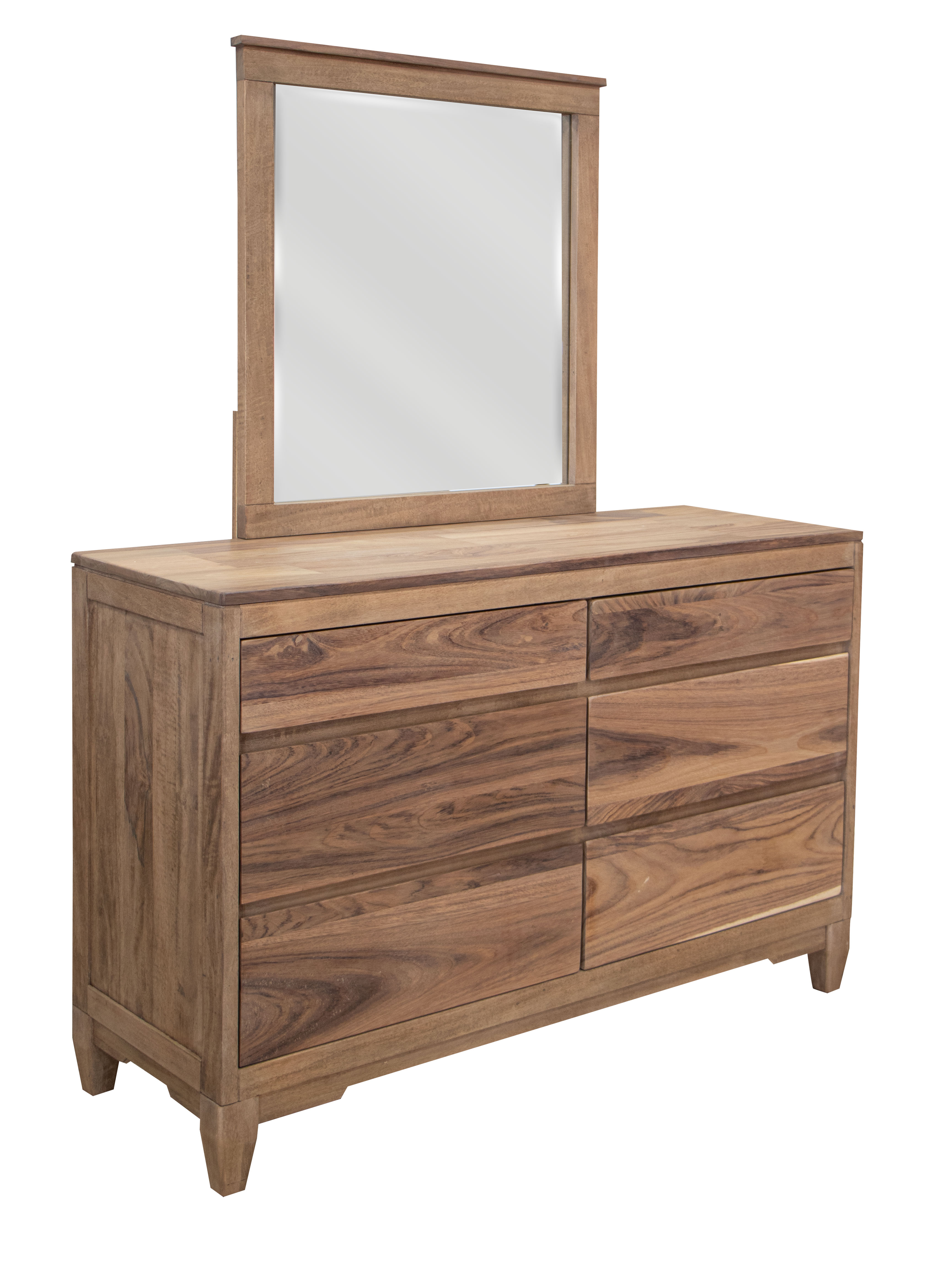 IFD Parota Nova Brown Cappuccino Dresser and Mirror