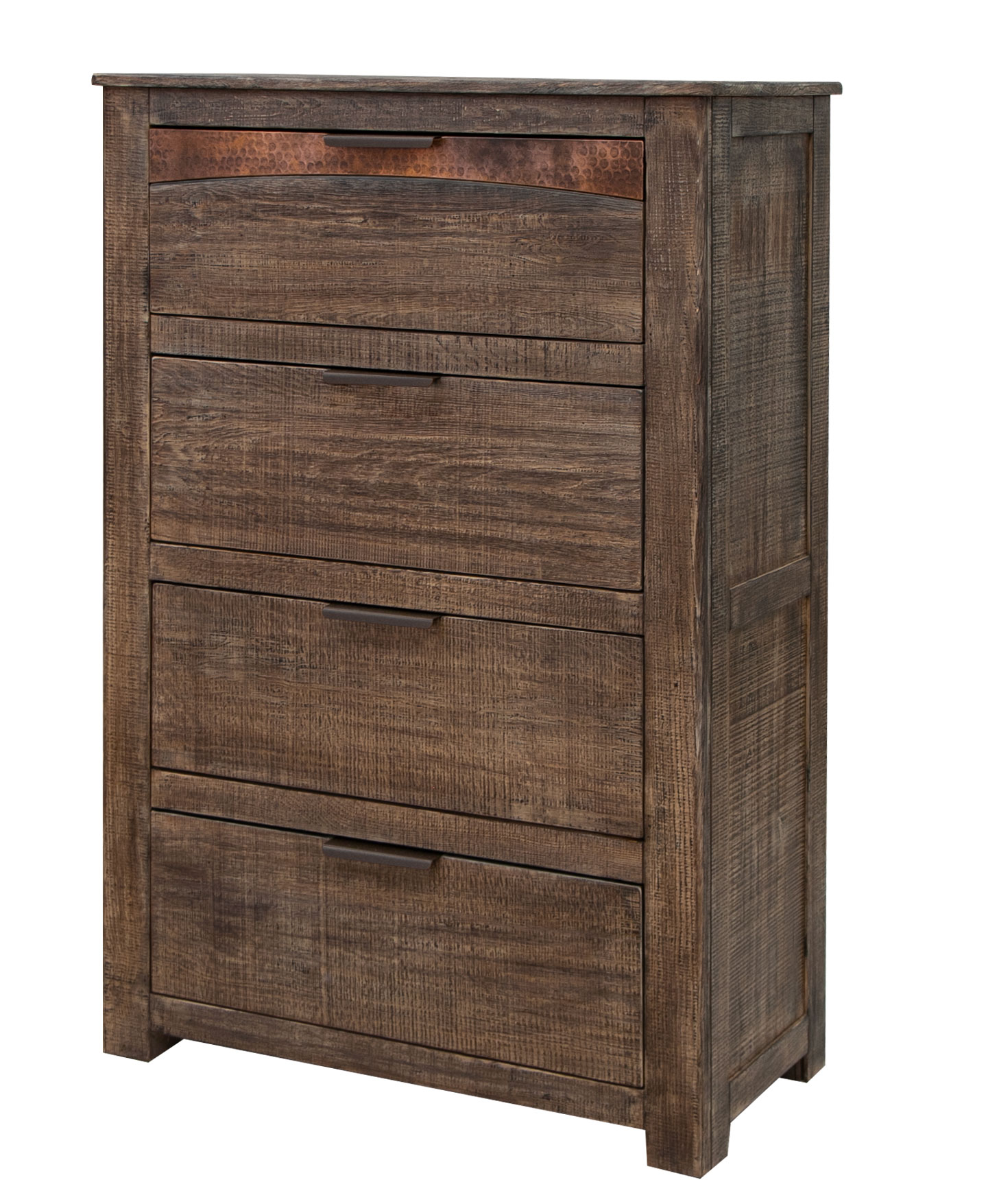 IFD Blackburn Charred Brown 4 Drawers Chest
