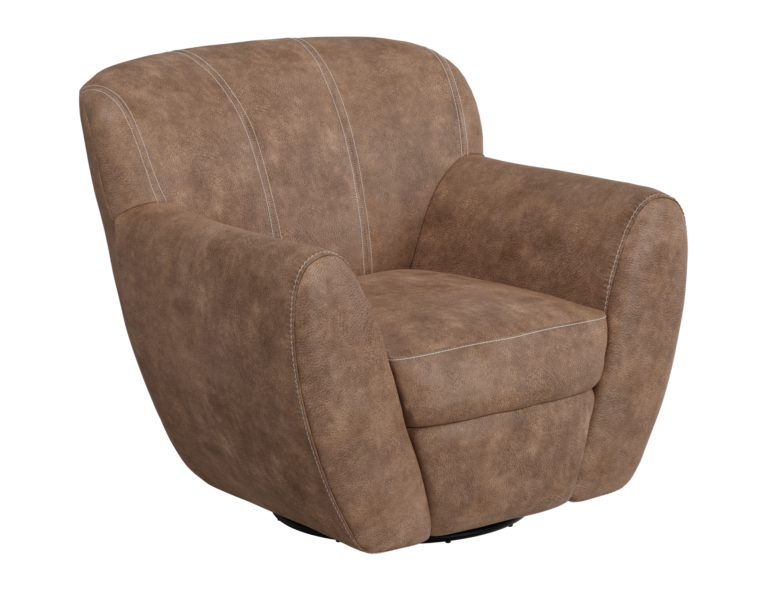 IFD Tamesis Chocolate Brown Swivel 360 Degree Accent Chair