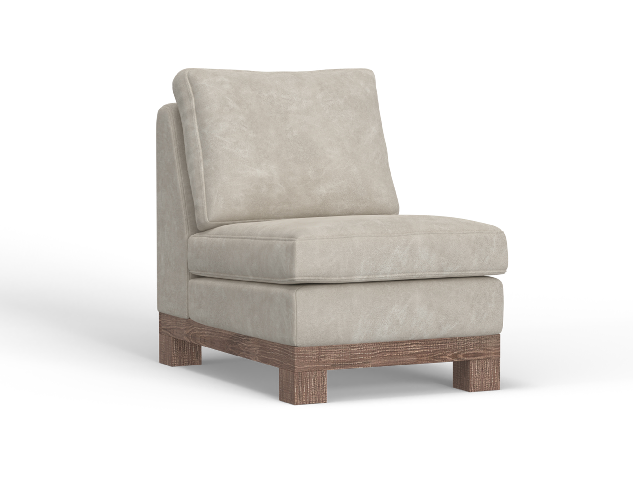Wooden Frame & Base, Armless Chair
