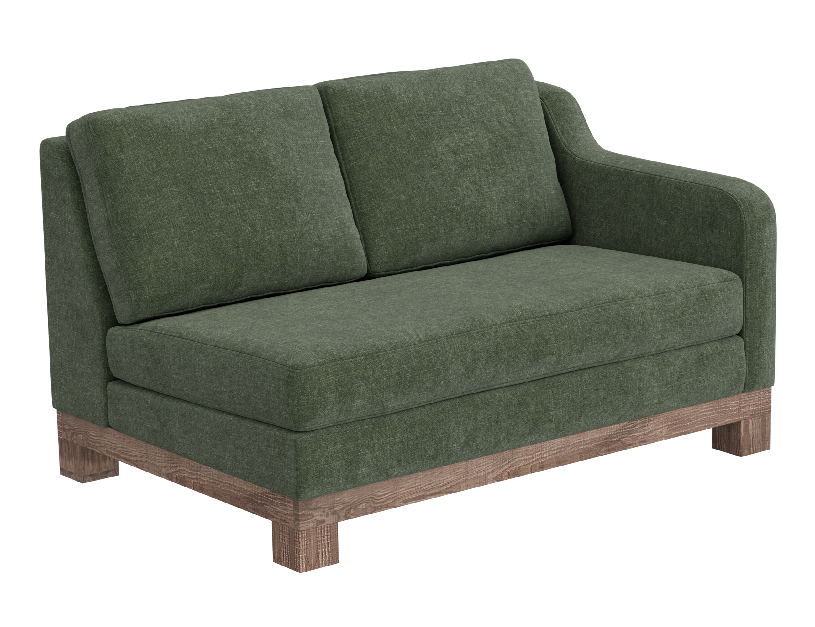 Wooden Frame & Base, Sectional Right-Arm Loveseat