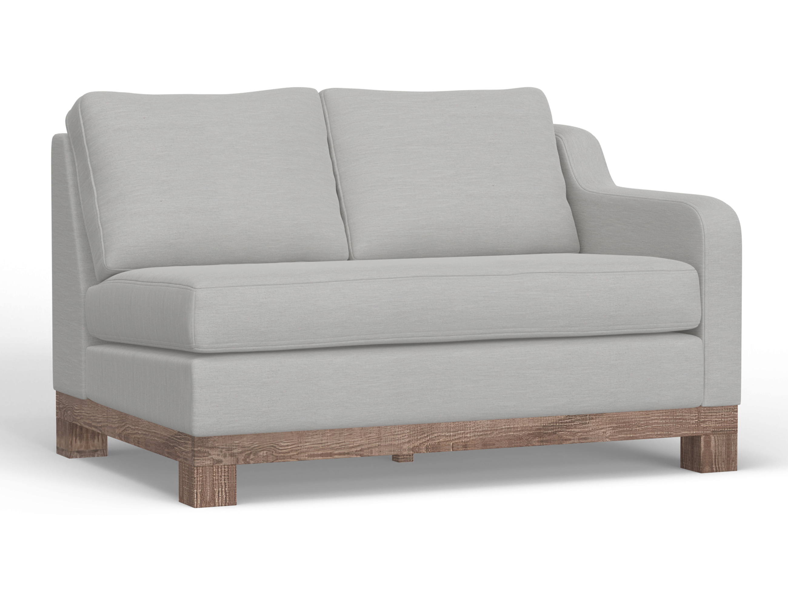 Wooden Frame & Base, Sectional Right-Arm Loveseat
