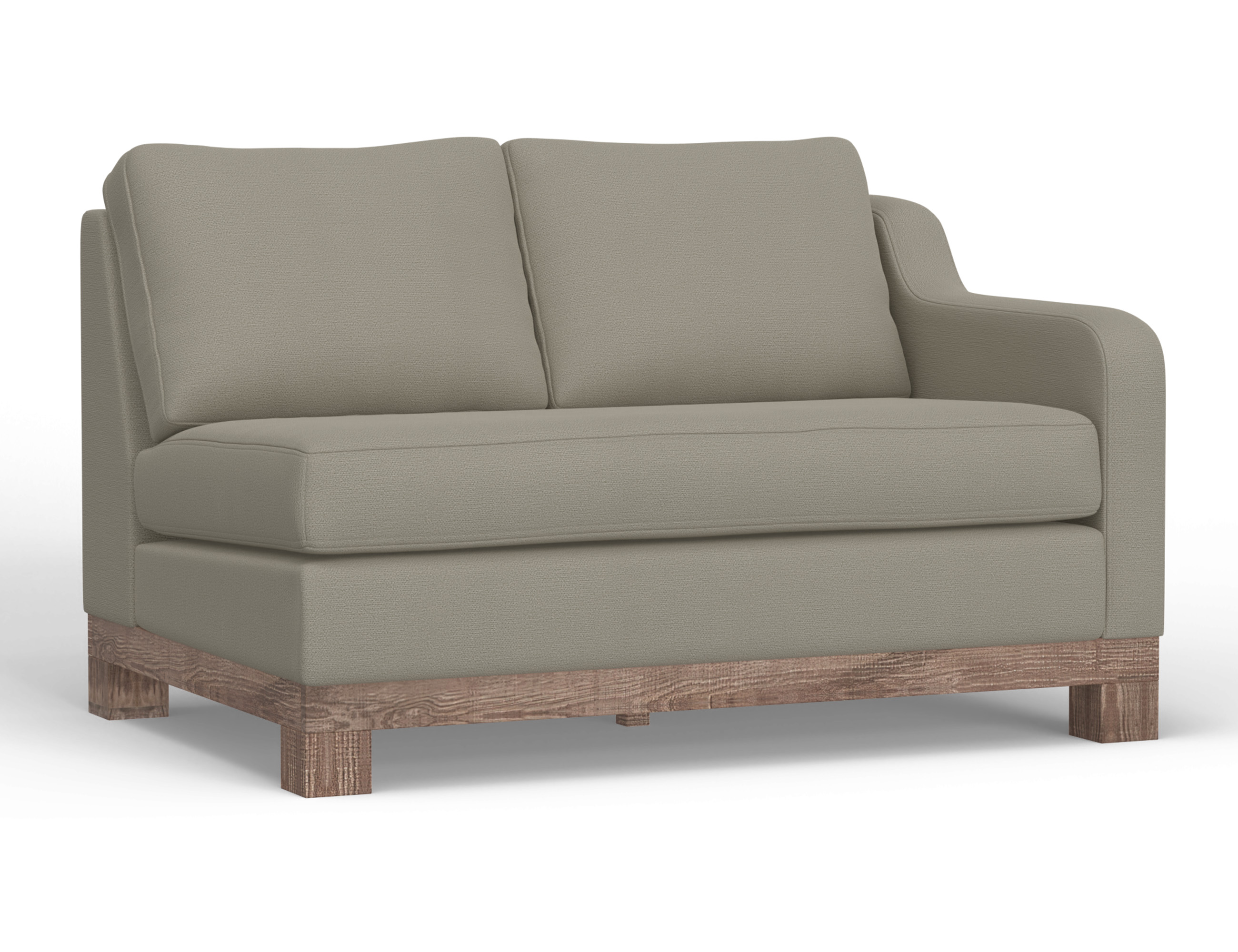 Wooden Frame & Base, Sectional Right-Arm Loveseat