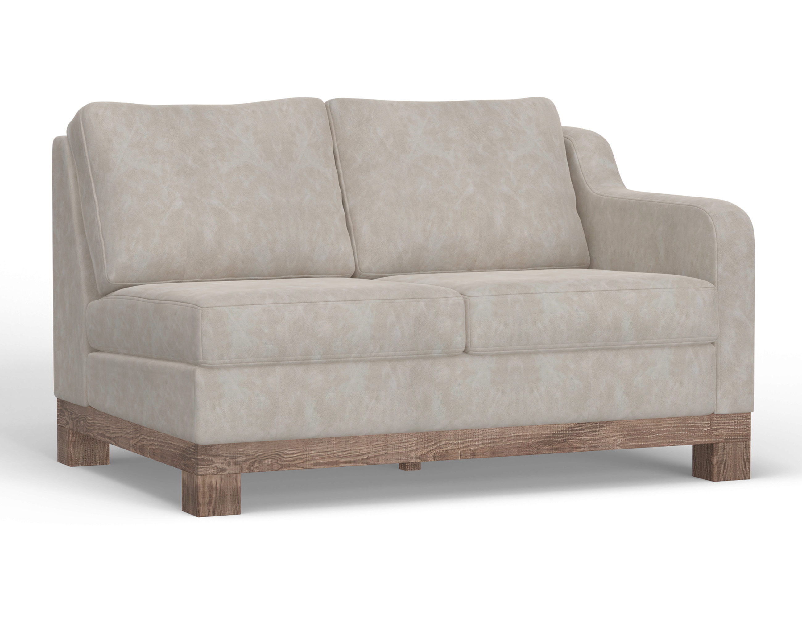 Wooden Frame & Base, Sectional Right-Arm Loveseat