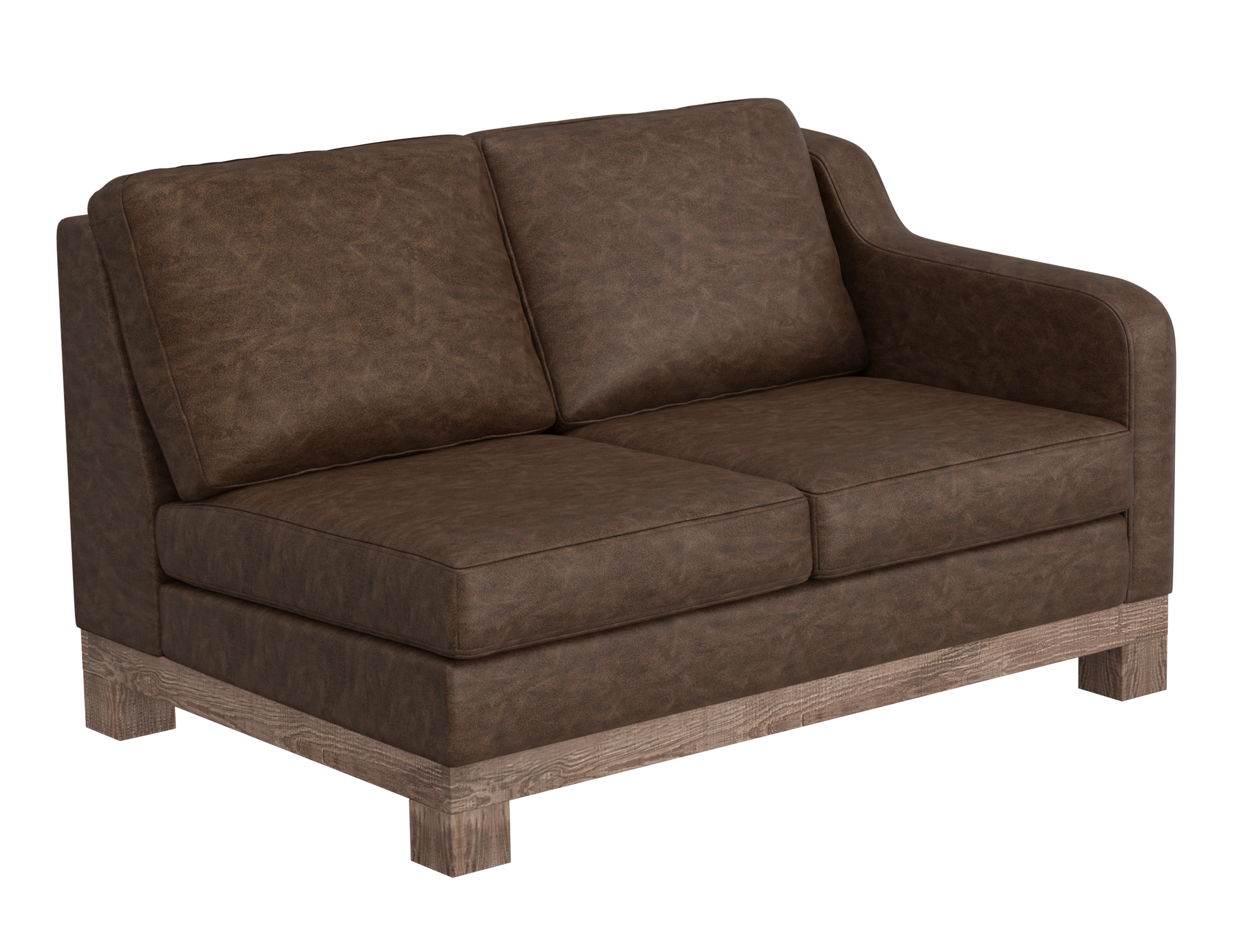 Wooden Frame & Base, Sectional Right-Arm Loveseat
