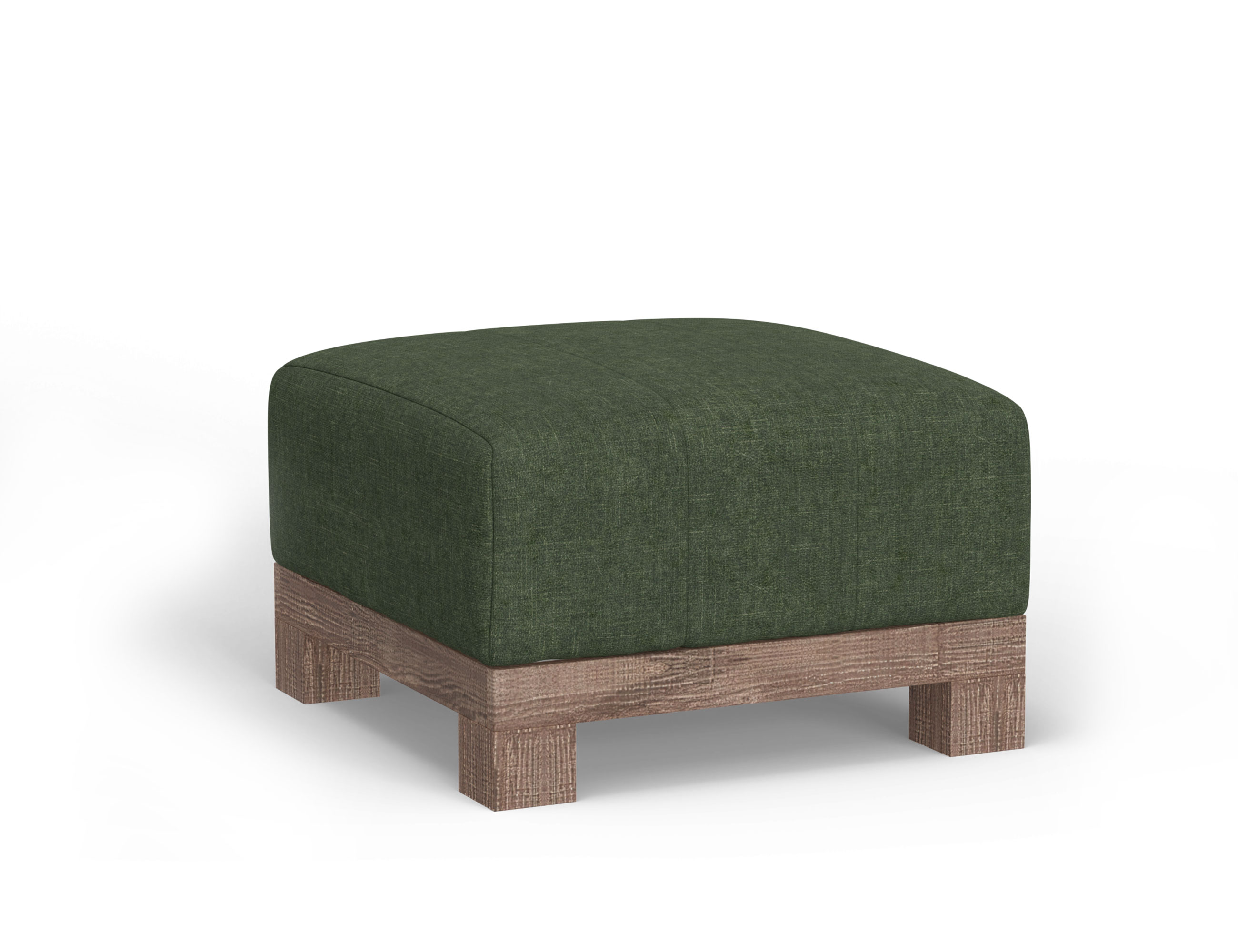 IFD Samba Olive Green Upholstered Square Ottoman