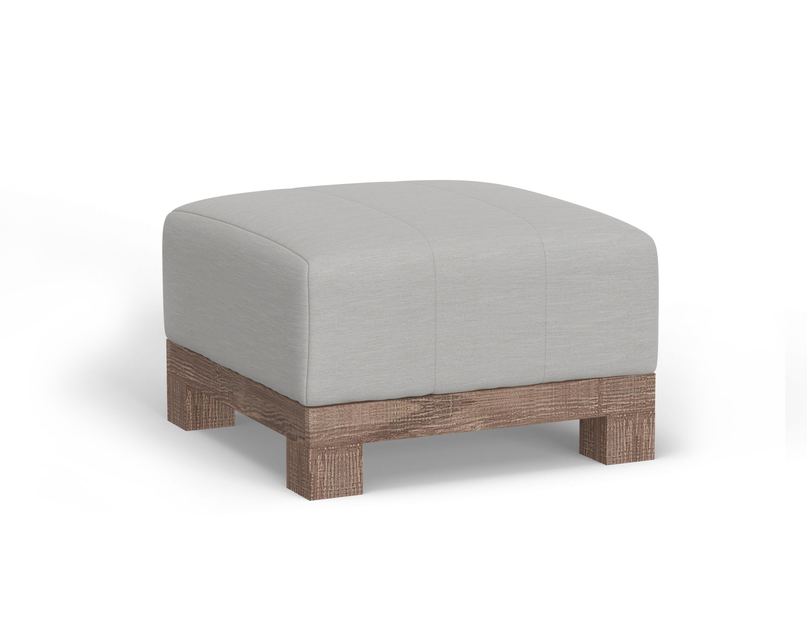 IFD Samba Ecru Beige Upholstered Square Ottoman