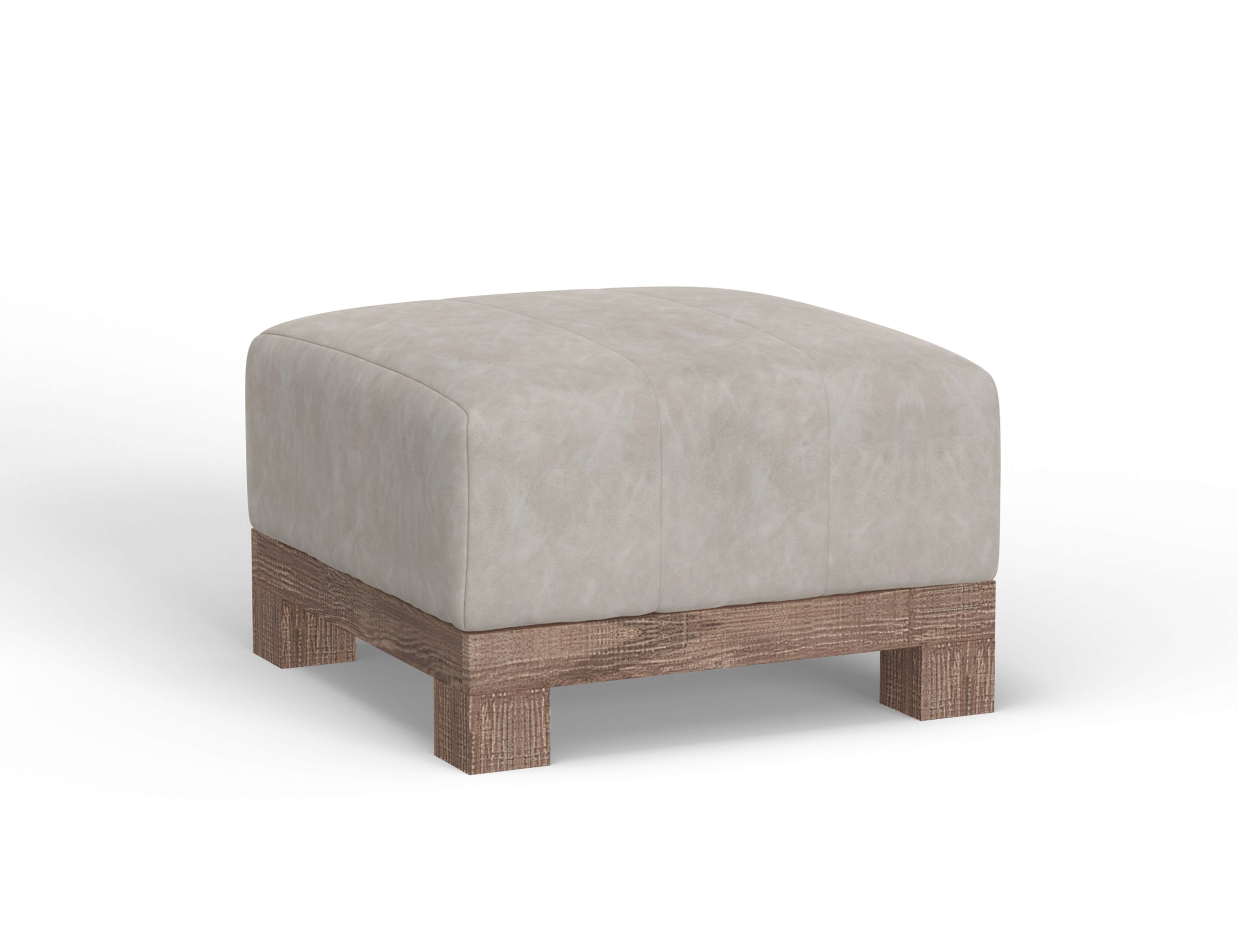 Wooden Frame & Base, Upholstered Square Ottoman