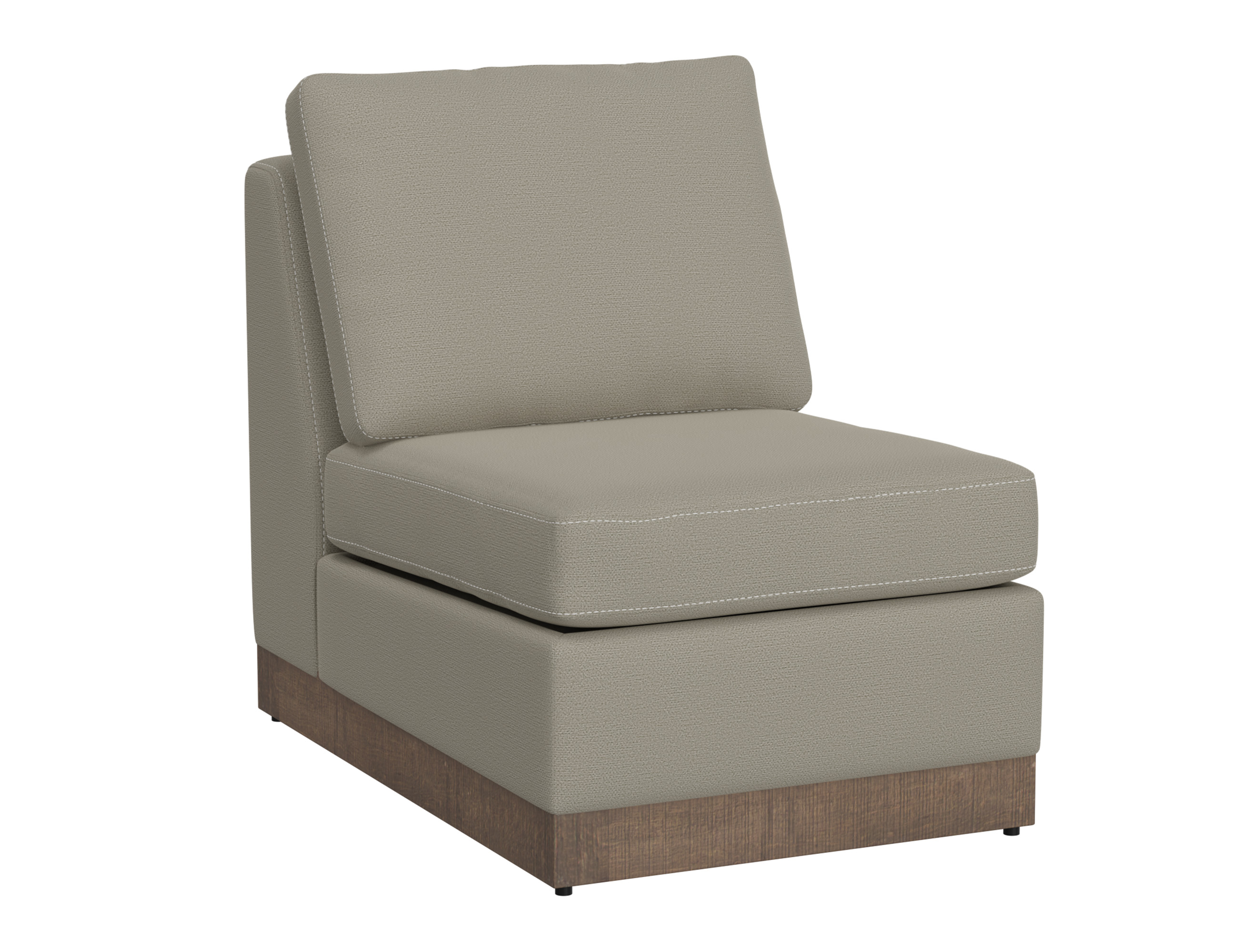 Wooden Frame & Base, Armless Chair