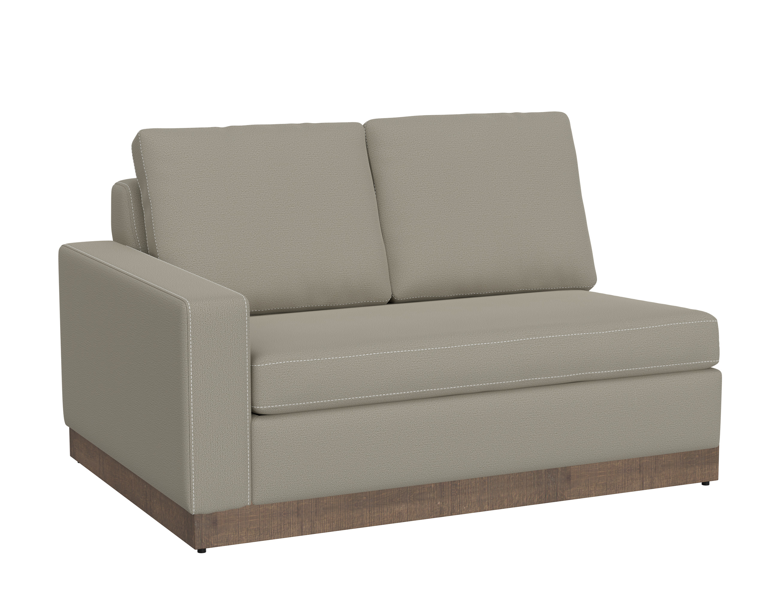 Wooden Frame & Base, Sectional Left-Arm Loveseat