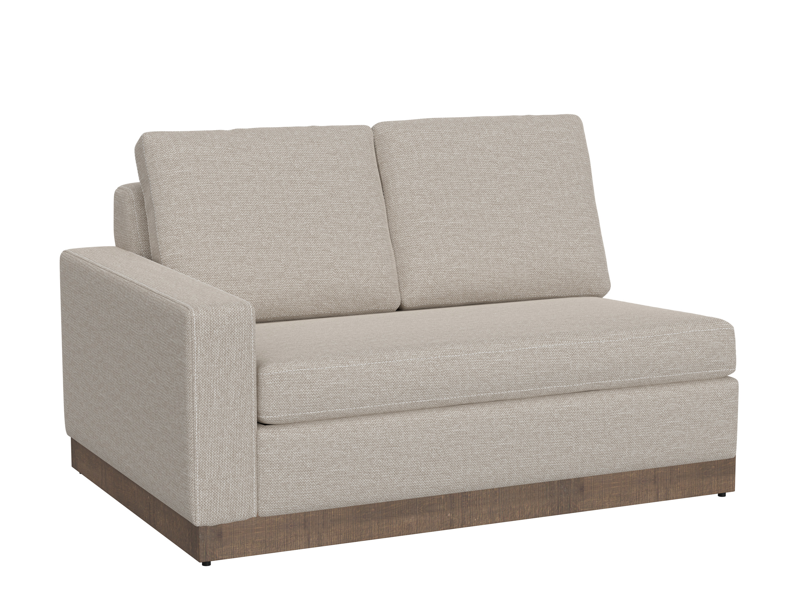 Wooden Frame & Base, Sectional Left-Arm Loveseat