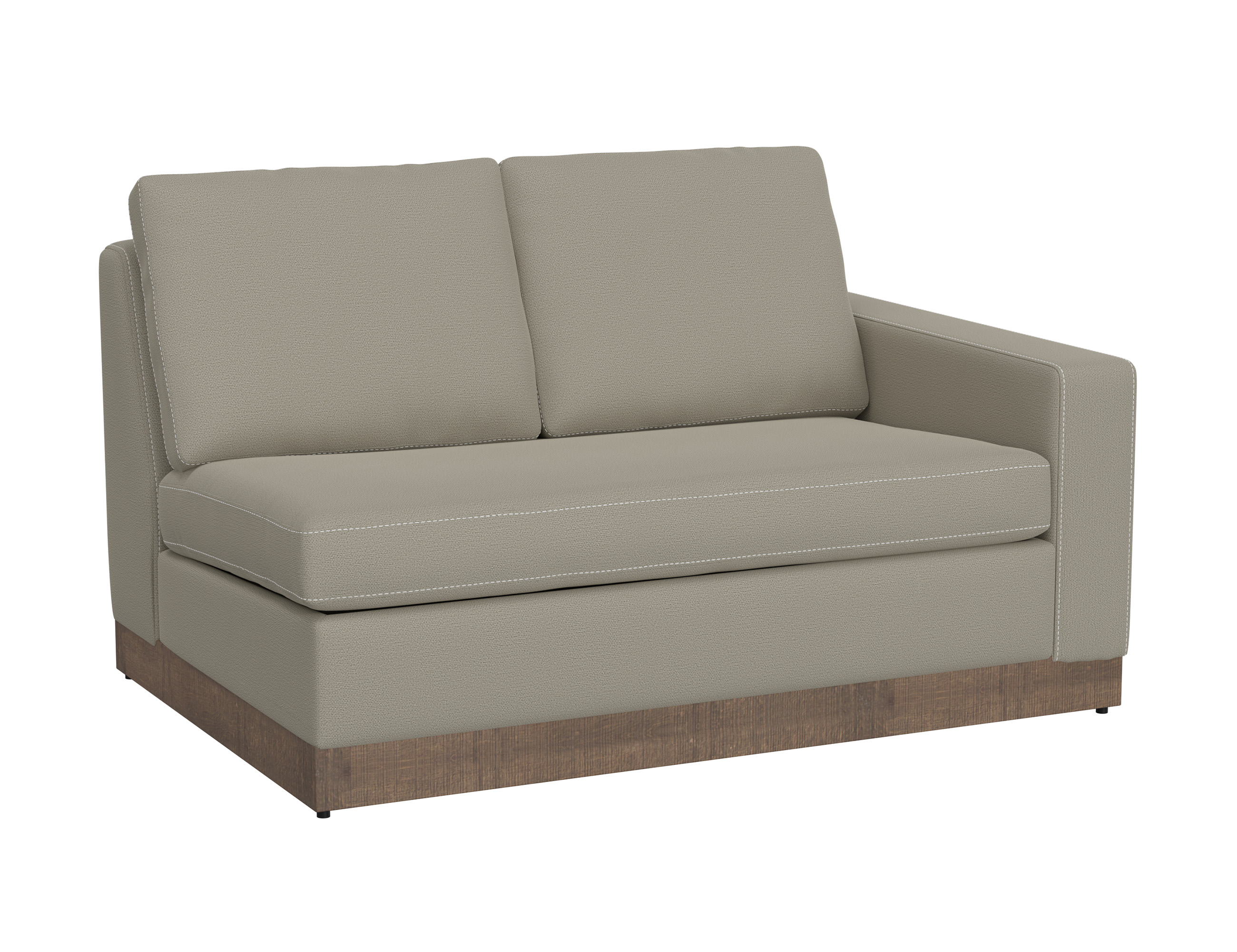 Wooden Frame & Base, Sectional Right-Arm Loveseat