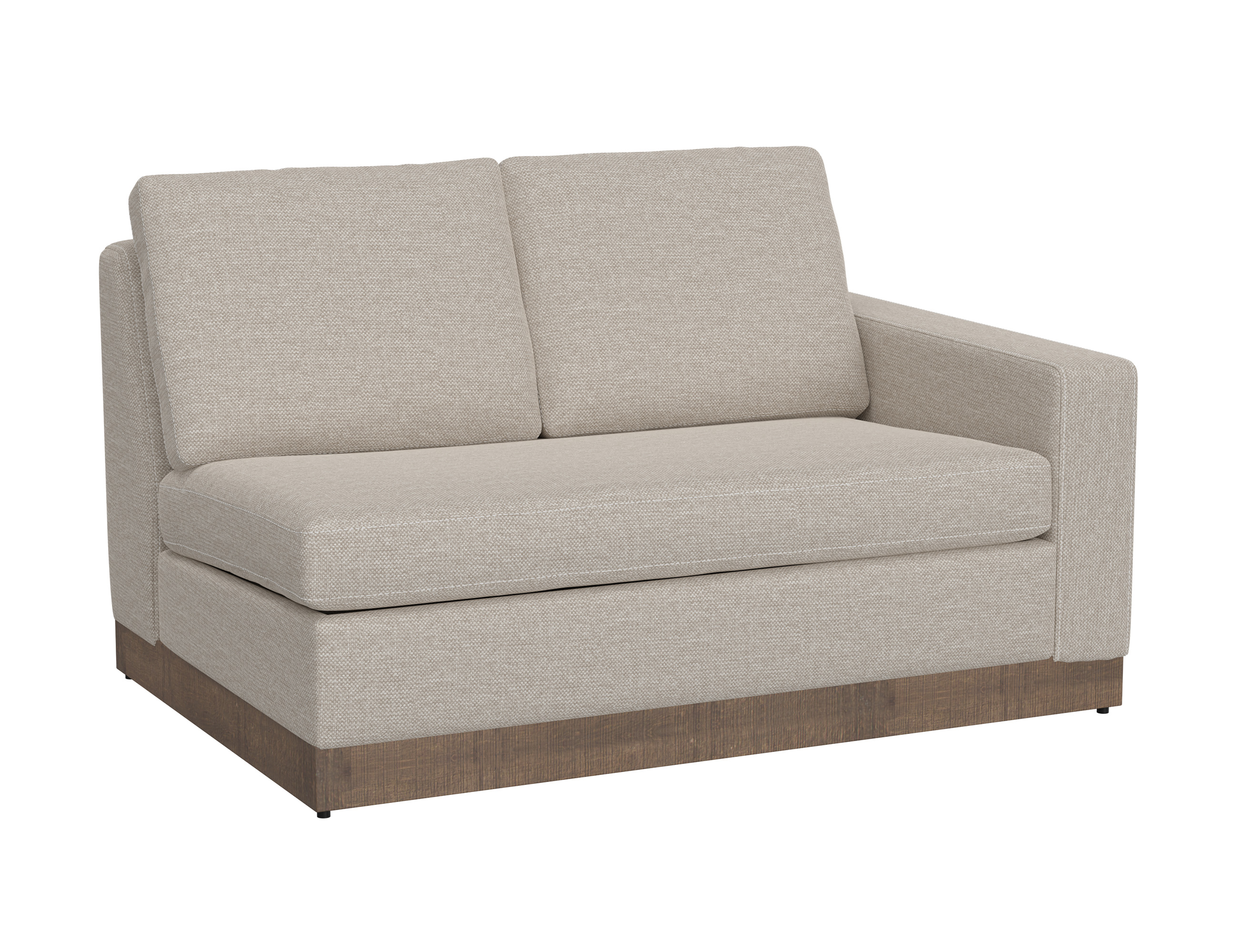 Wooden Frame & Base, Sectional Right-Arm Loveseat