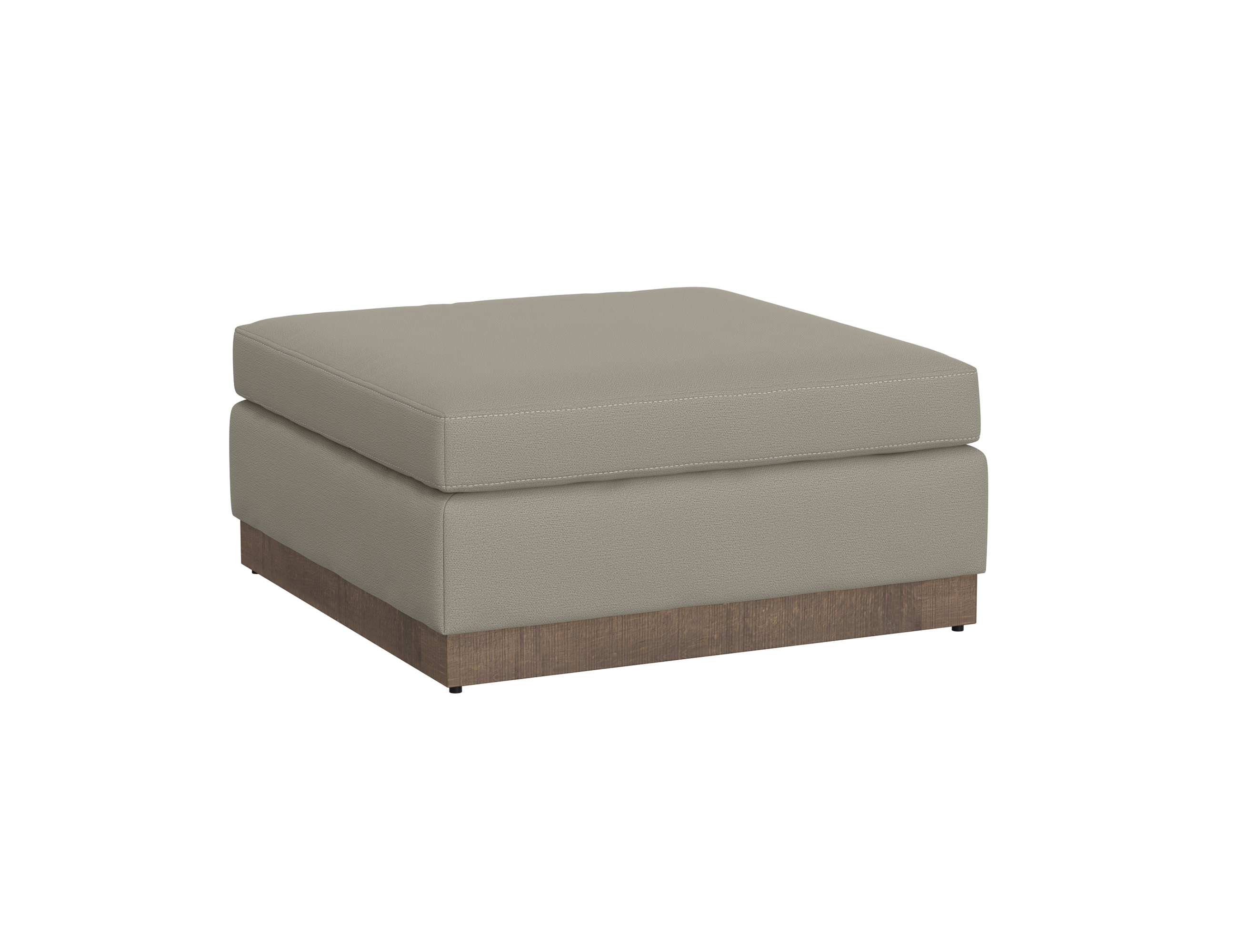 IFD Georgia Almond Gray Upholstered Square Ottoman