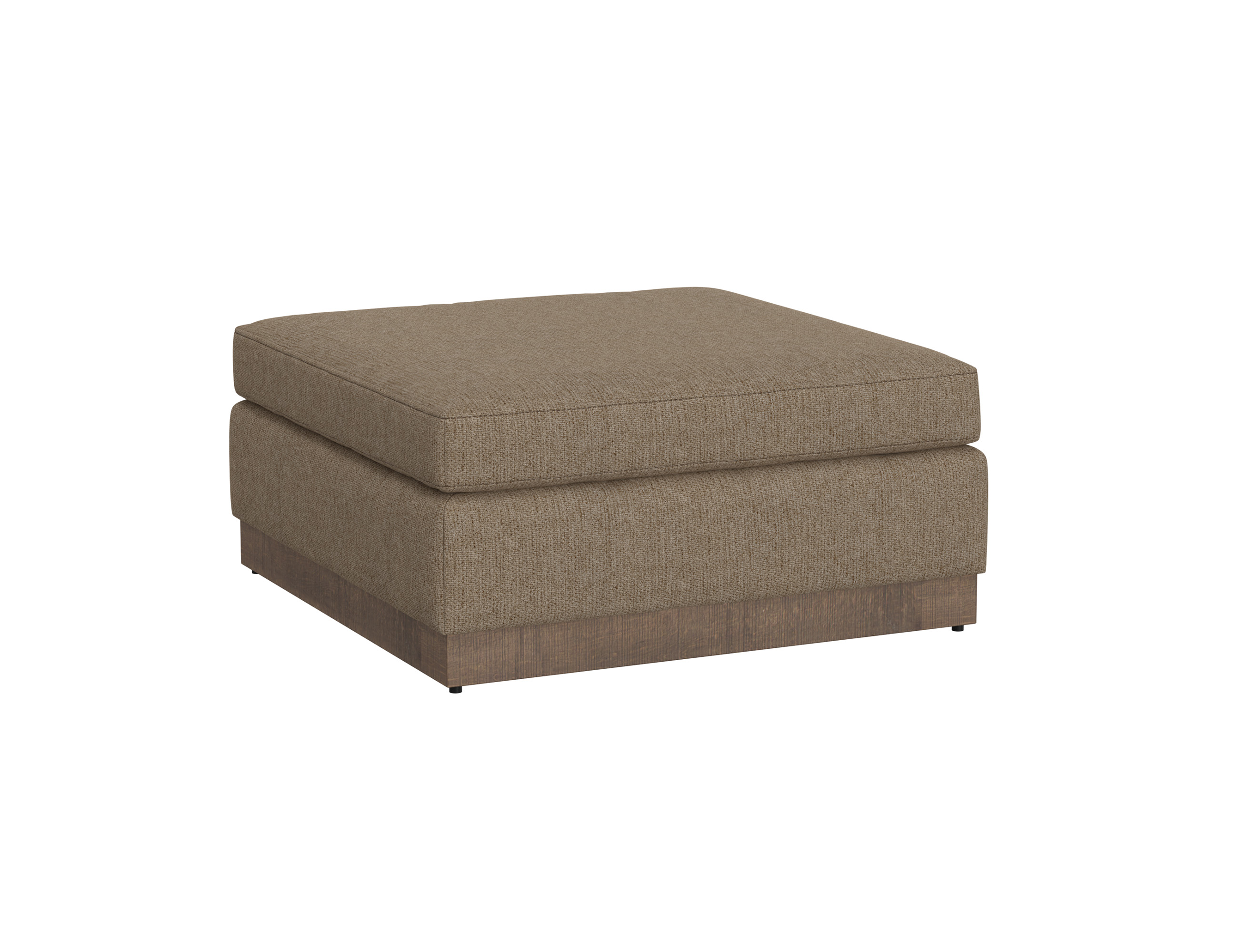 IFD Georgia Brown Camel Upholstered Square Ottoman
