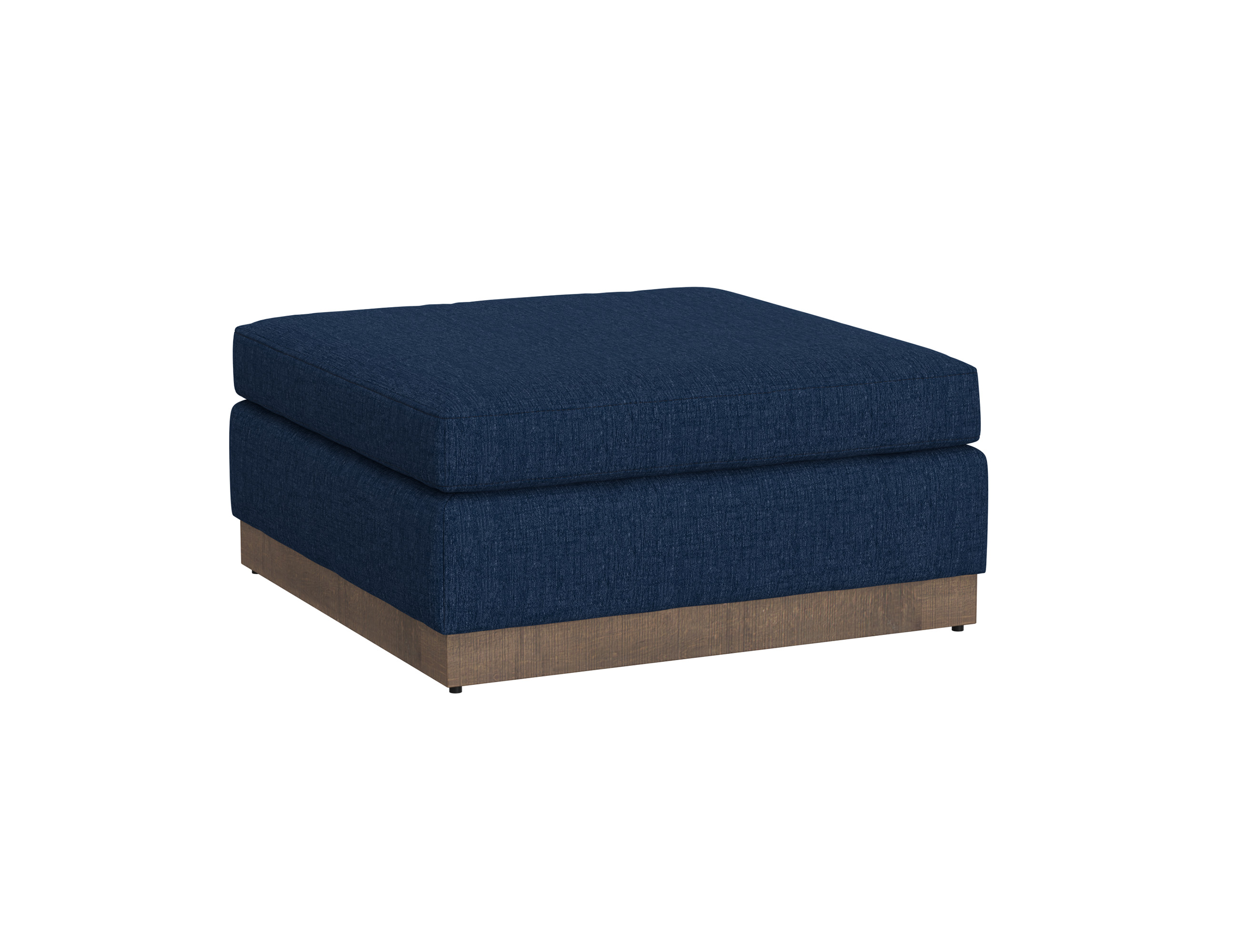 Wooden Frame & Base, Upholstered Square Ottoman